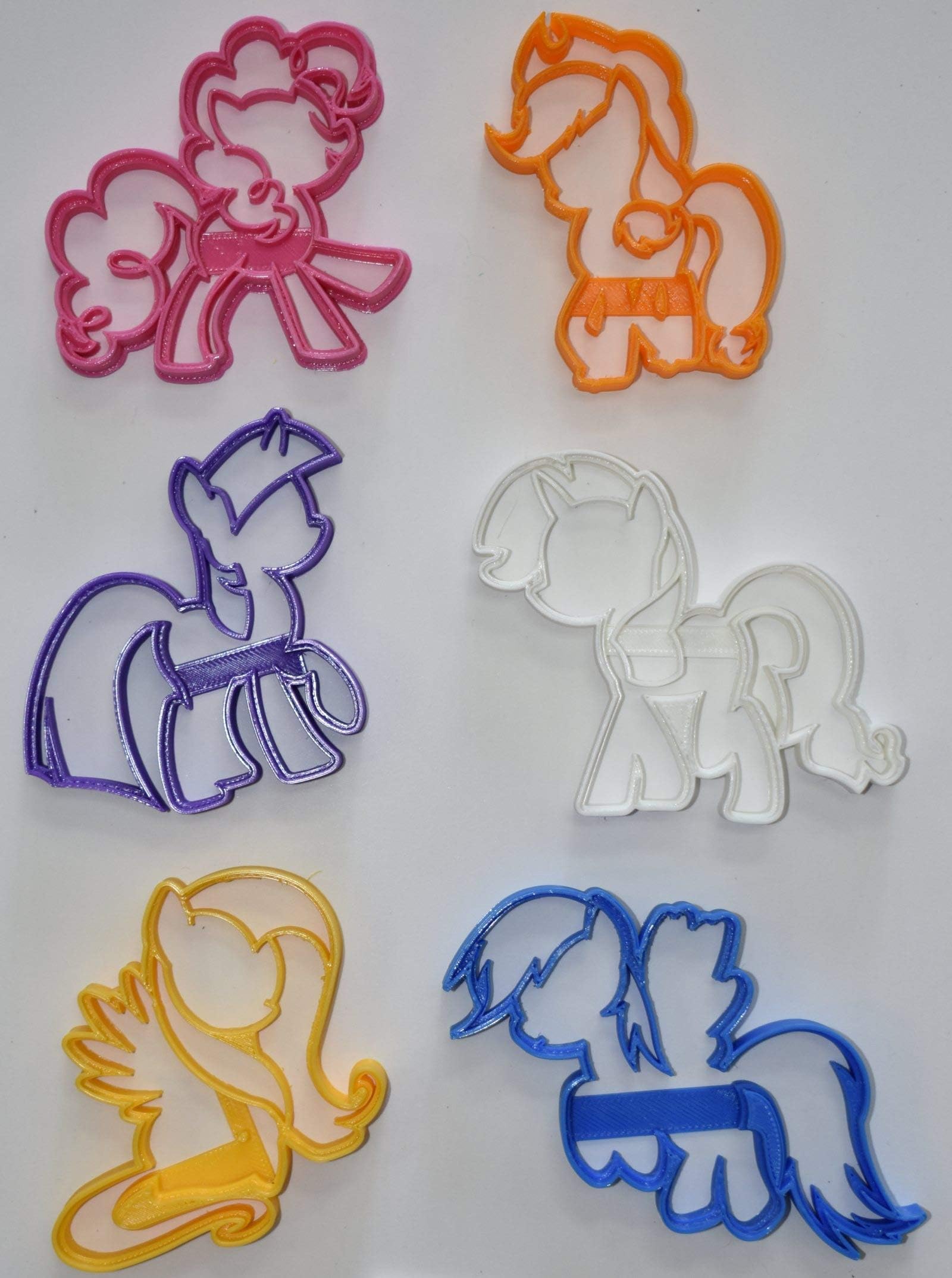 INSPIRED BY MY LITTLE PONY FRIENDSHIP IS MAGIC THEMED CHARACTERS SET OF 6 COOKIE CUTTERS USA PR1077