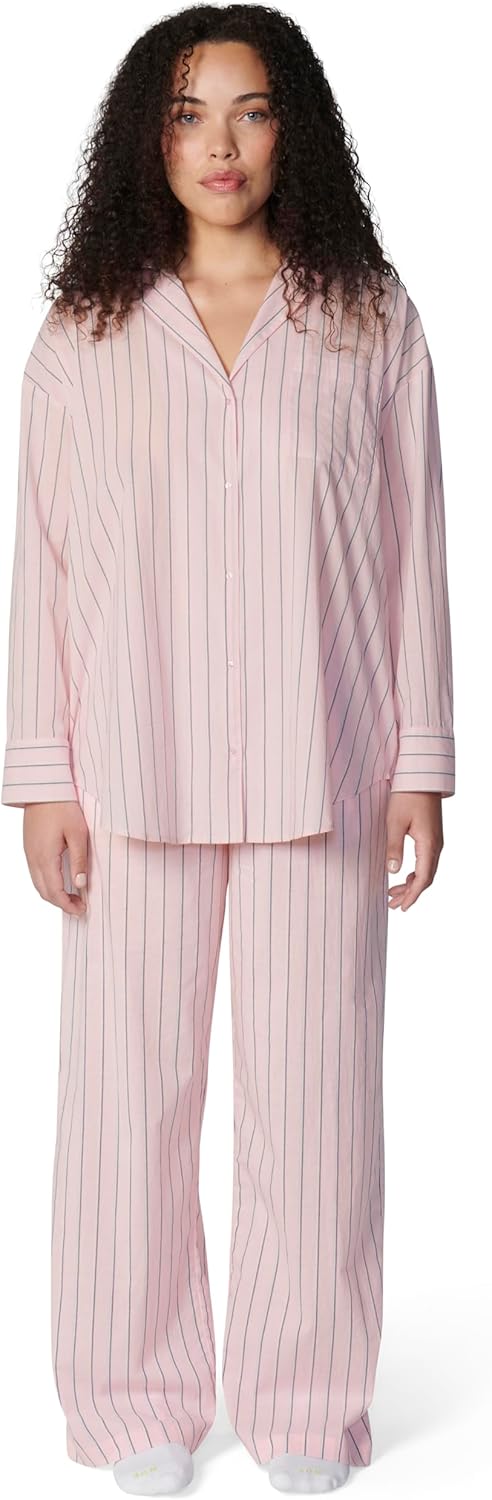 florence by mills womens Morning Bliss Poplin Long-sleeve Button-down Sleep Shirt - Image 7