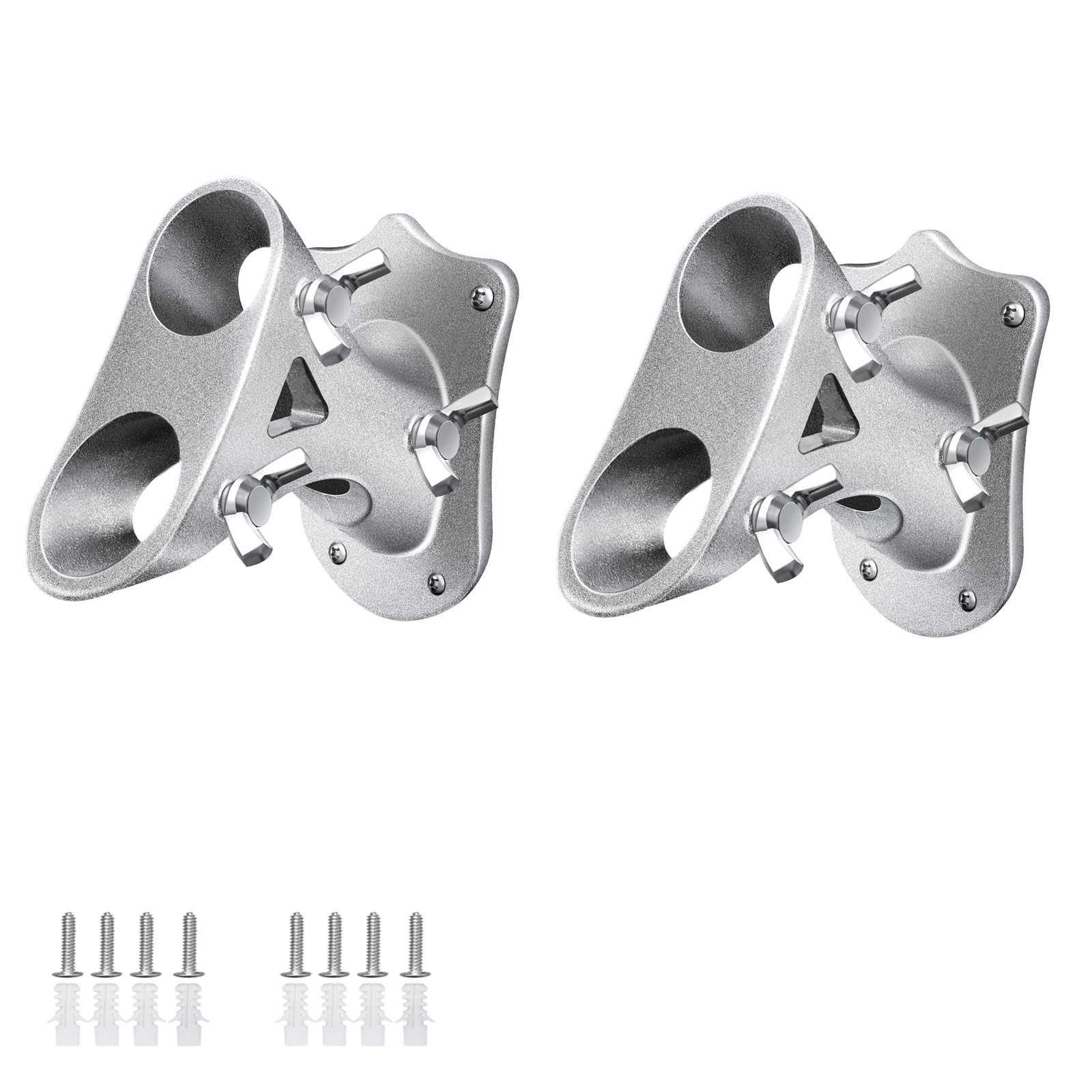 Heavy-Duty Aluminum Flagpole Mounting Bracket, Silver, Wall Mount with Hardware (1, Silver)-picture-16