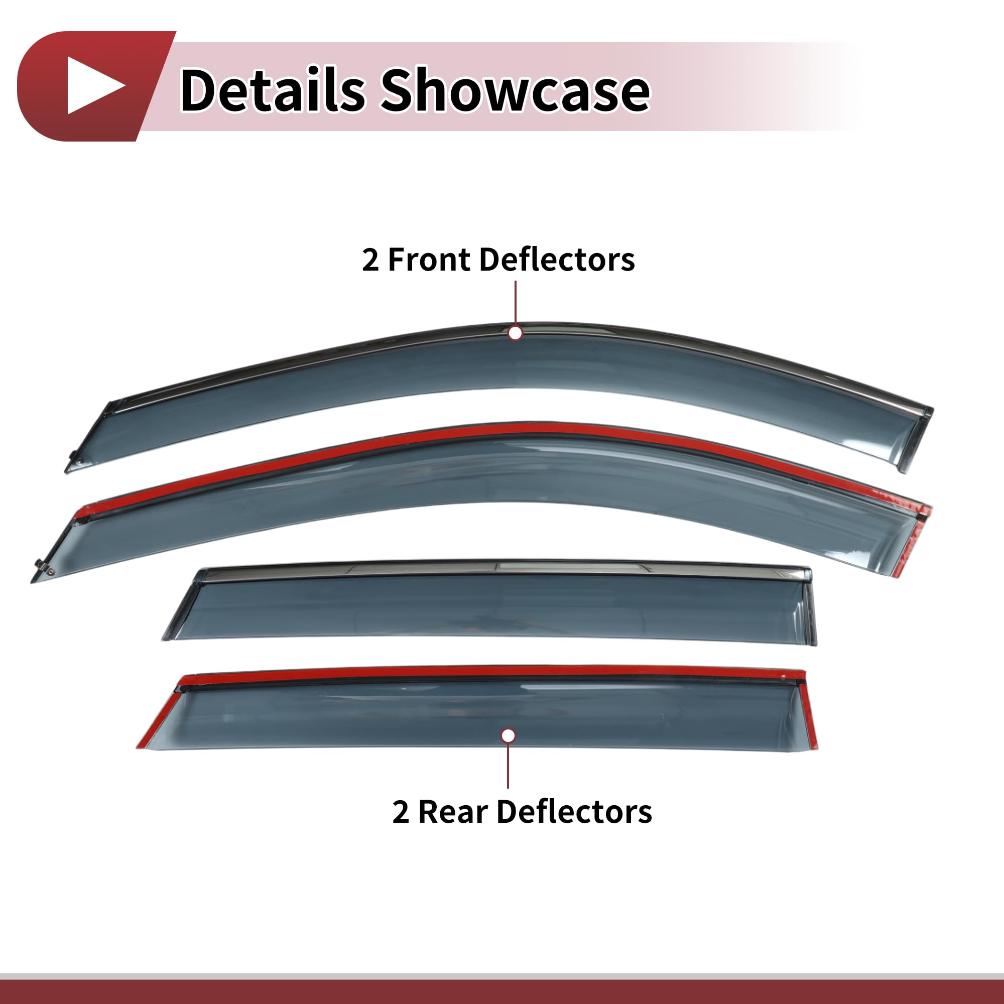 1 Set Fensterabweiser für Mazda CX-5 2017-2024 Seitliche Fensterabweiser Schwarz
