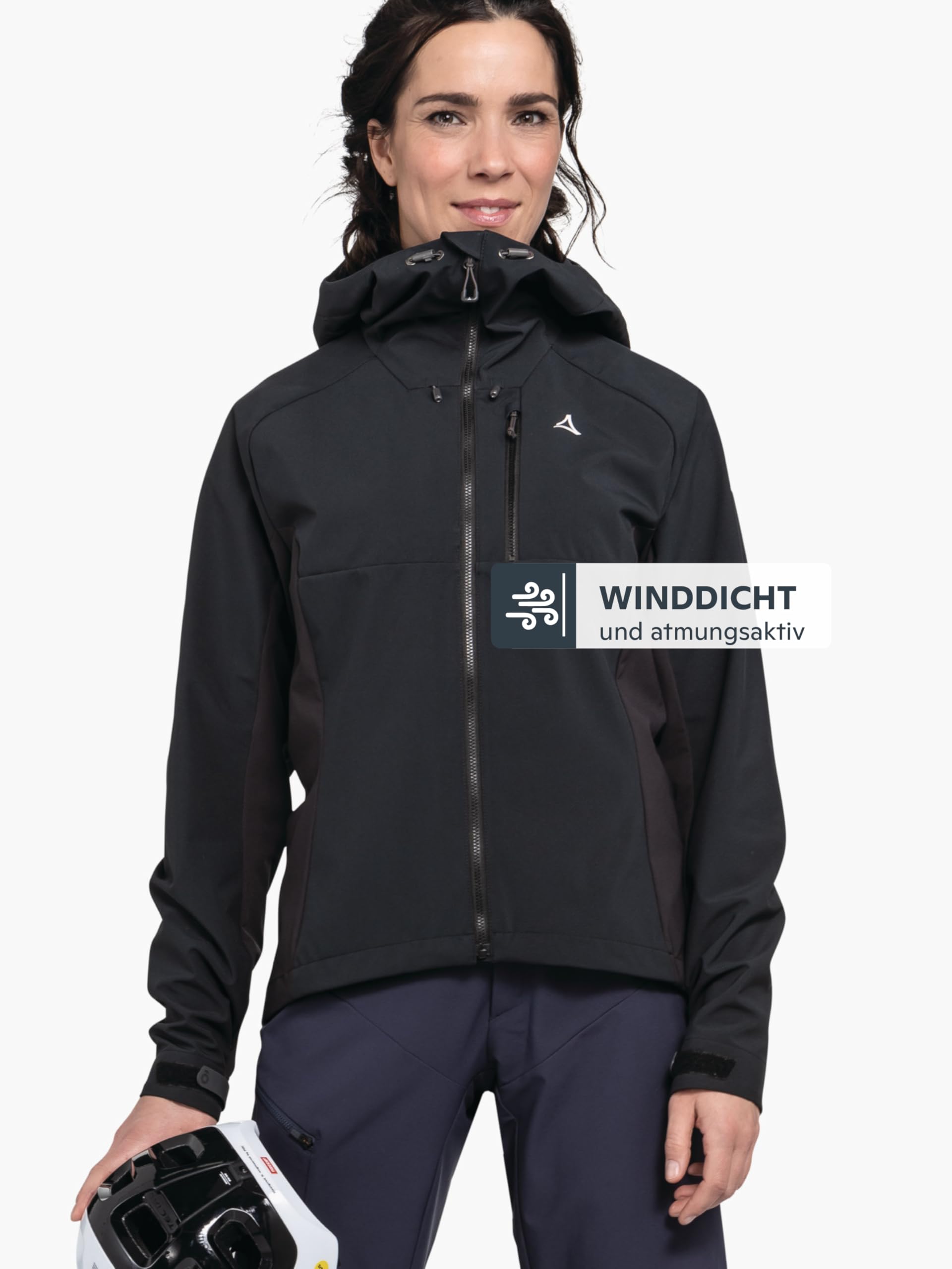 Schöffel Damen Hybrid Jk Style Salza WMS, Fahrradjacke mit helmtauglicher Kapuze, windabweisend, atmungsaktiv & wasserdicht, leichte Jacke mit 4-Wege Stretch