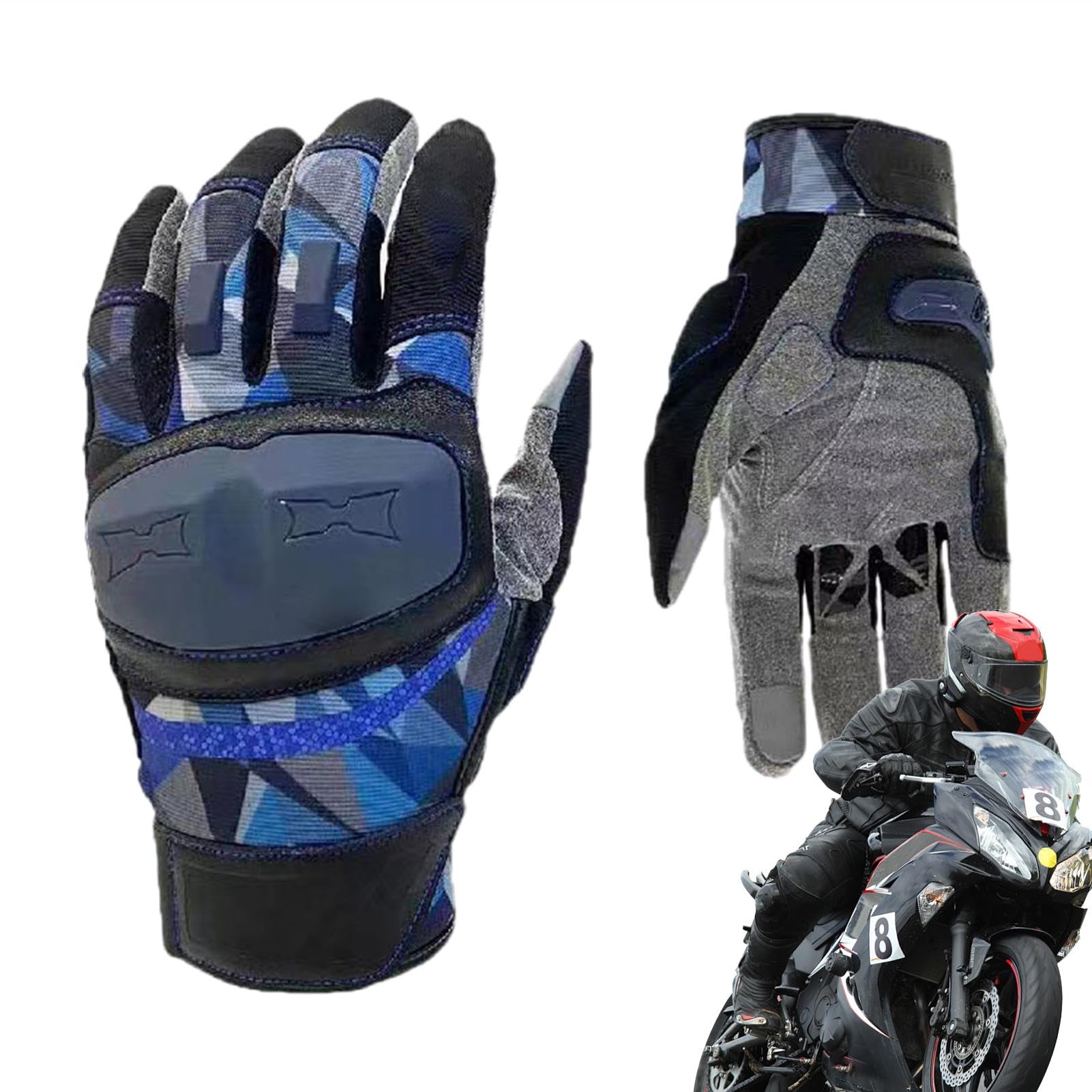 Guanti da moto da uomo, guanti da ciclismo, guanti da moto, guanti da motocross, guanti da motocross, guanti antiscivolo con touchscreen per corsa e ciclismo