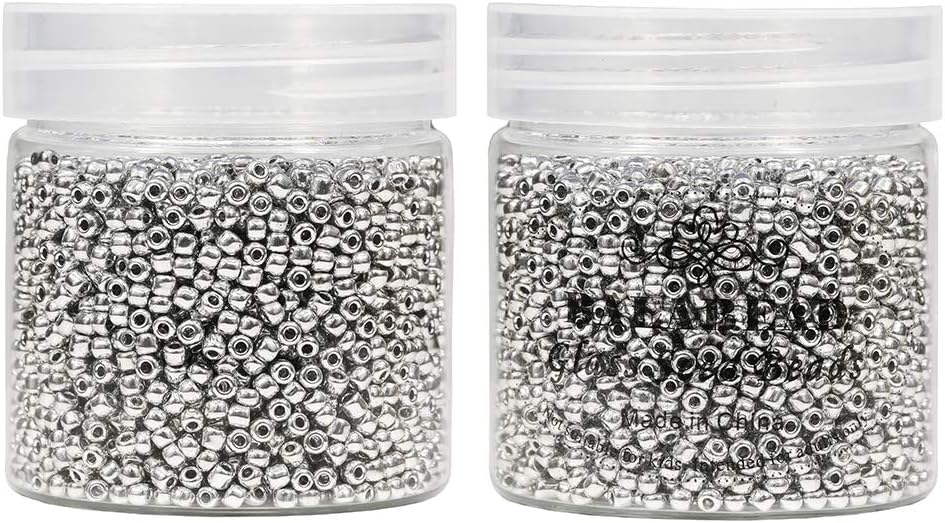 Silver Color 3mm Seed Beads About 4000pcs/110 Grams in Box 8/0 Glass Craft Seed Beads for Jewelry Making (Silver) - Image 4