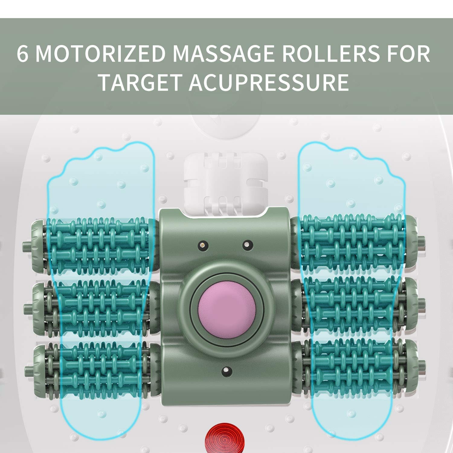 Foot Spa Massager, Electric Foot Bath with Bubble, 6 Motorized Massage