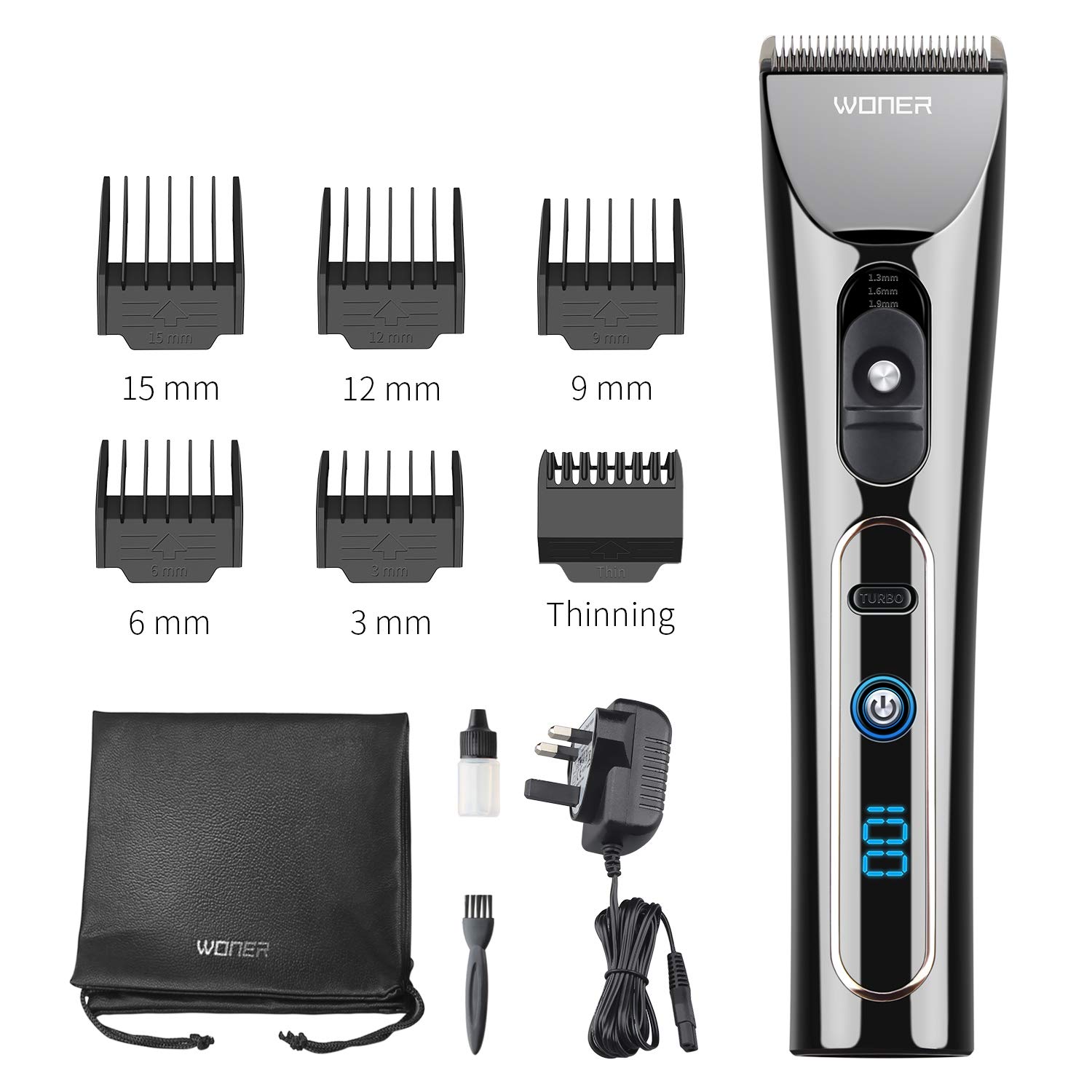 Woner Professional Cordless Hair Clippers Set For Men With