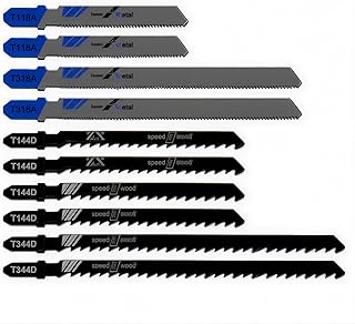 Hojas de sierra de calar, juego de 10 hojas CESFONJER con tubo de almacenamiento, hoja de sierra de calar para cortar optimizada para cortar metal, madera, PVC y plástico