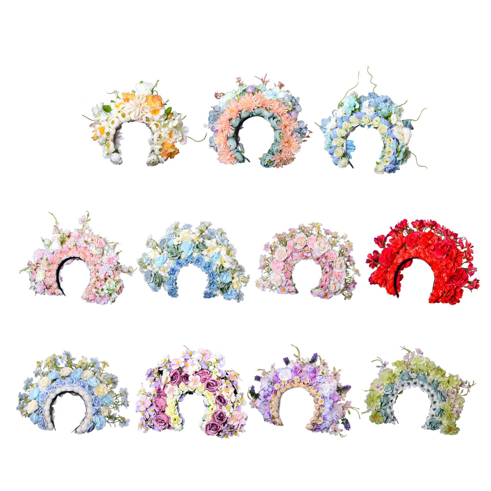 Corona di rose da spiaggia con fiori ghirlande floreali fascia per capelli da sposa fascia per capelli per donne ragazze gioielli per capelli