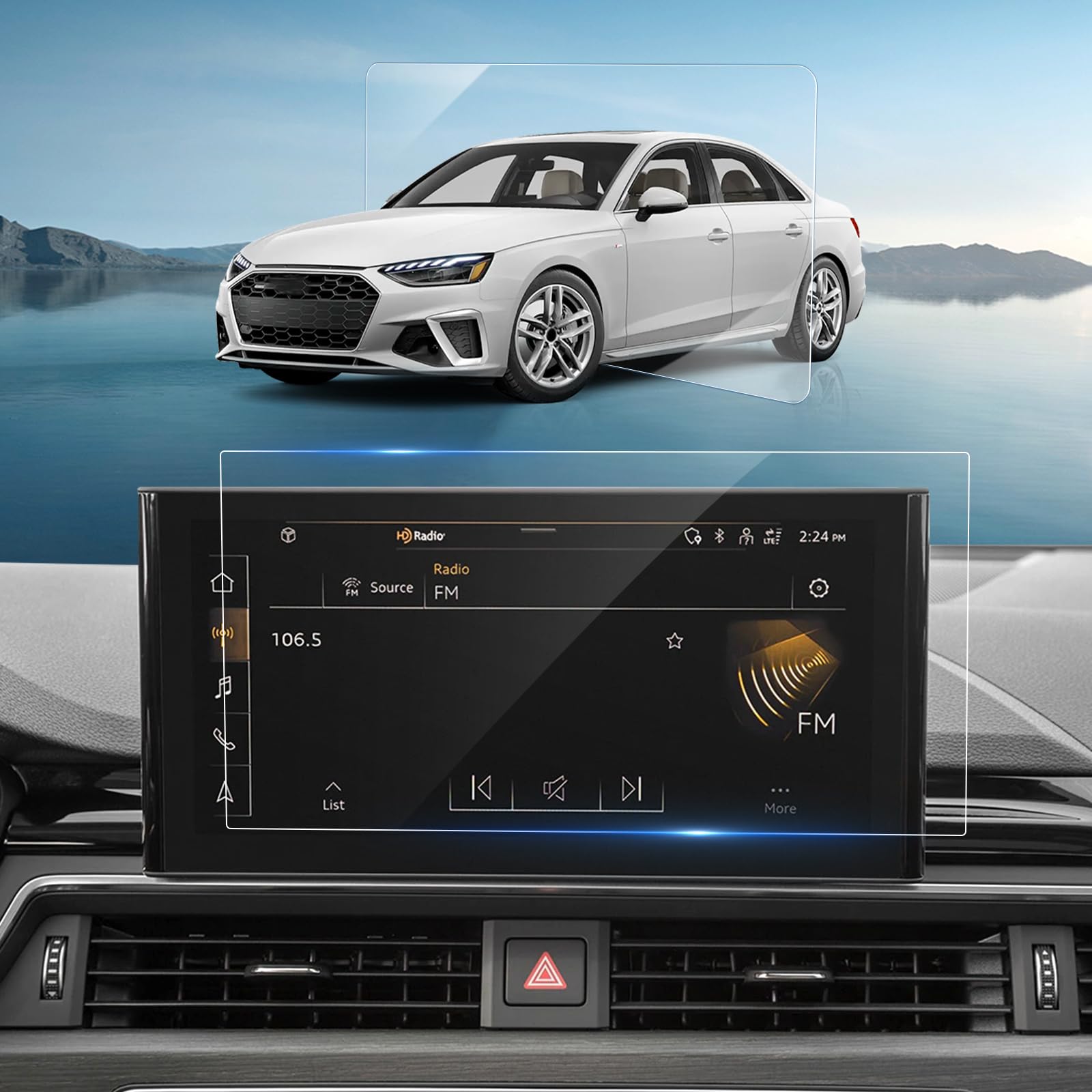 Pellicola Protettiva Vetro Temperato 9H Antigraffio HD Chiaro 10,1 Pollici MMI Touch Display Navigazione per Audi A4 B9 A5 F5 Q5 FY 2020-2025