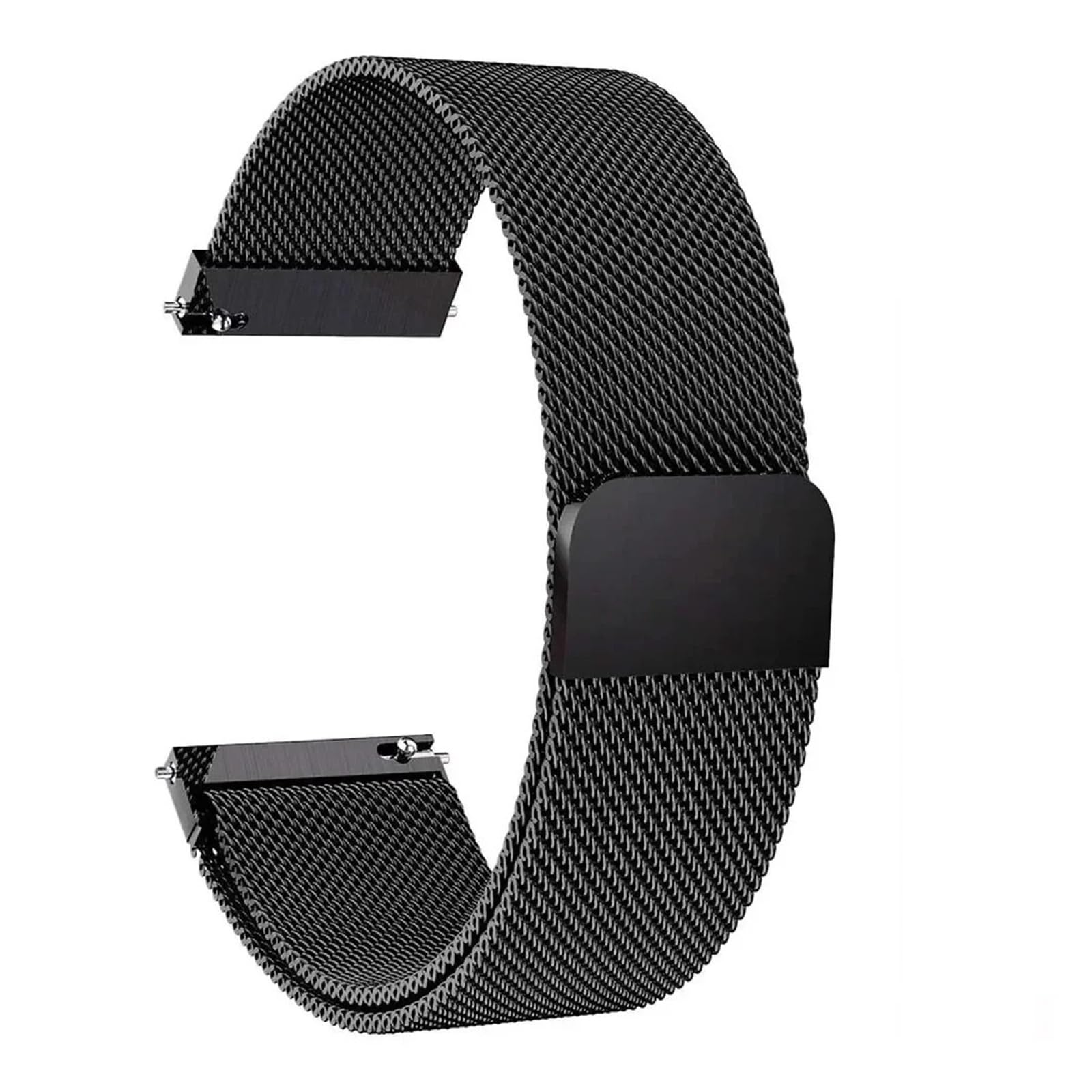 Bracelet de montre magnétique 20 mm 22 mm pour Samsung Galaxy Watch 7 6 5 4 Classic 42 46 47 mm Gear pour S3 GTR avec fermoir pliable sécurisé en métal (noir, 22 mm)