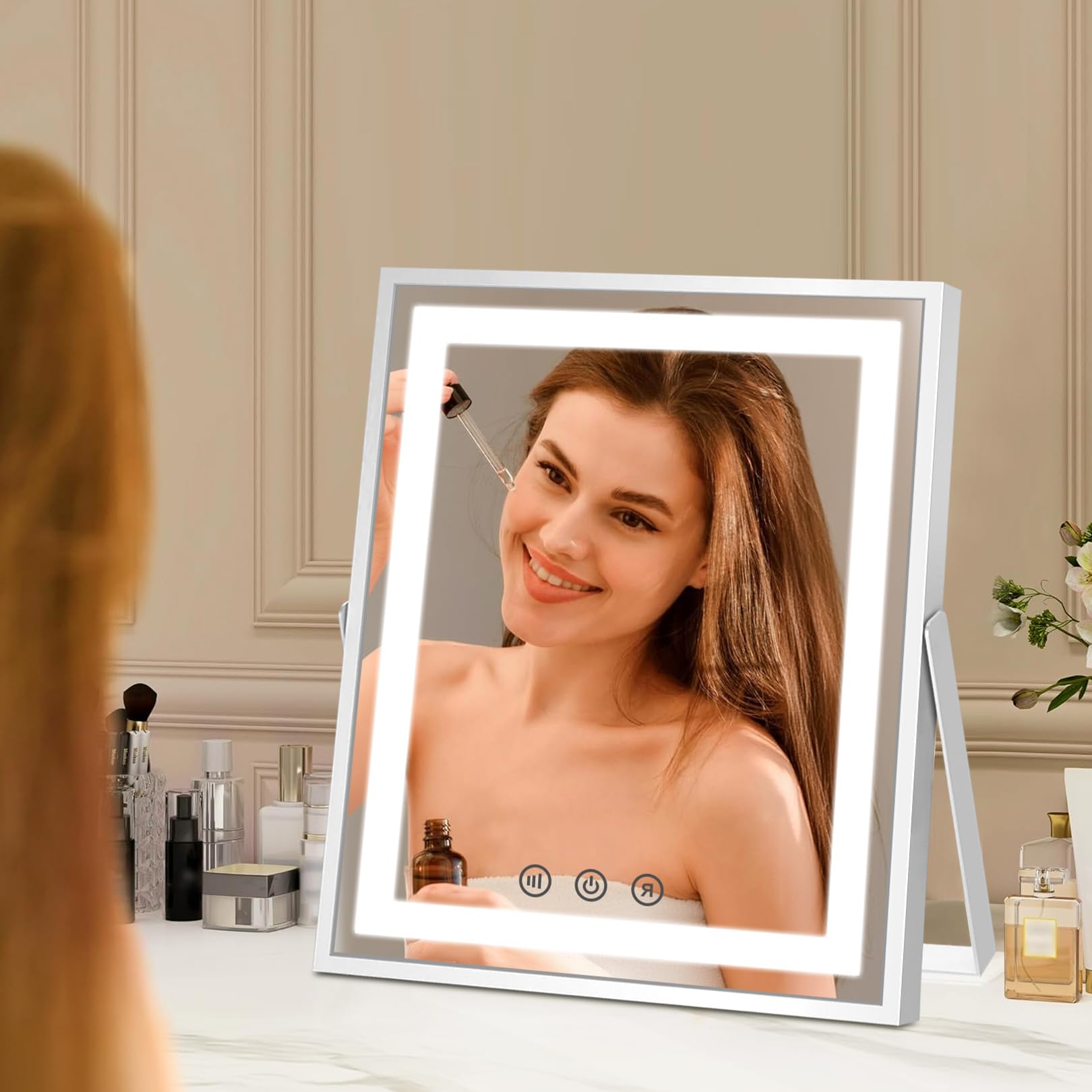 Miroir de maquillage avec lumière Led coiffeuse mi... - Grandado