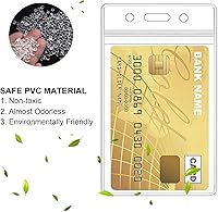 Vista 4 de 100 unidades de soporte para tarjetas de identificación, transparente, vertical, impermeable, de plástico, para oficina, escuela, evento, conferencia