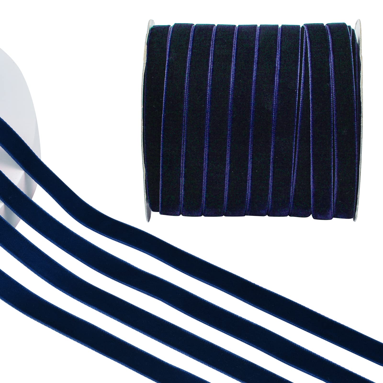 CRAFFANCY Dark Blue Velvet Ribbon