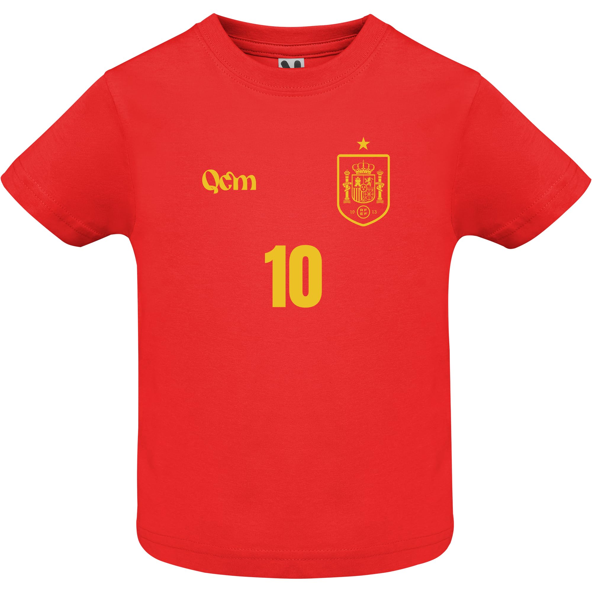 QCM PRODUTOS PERSONALIZADOS Camiseta de Fútbol Personalizada | España | Bebé | no Oficial | Deporte