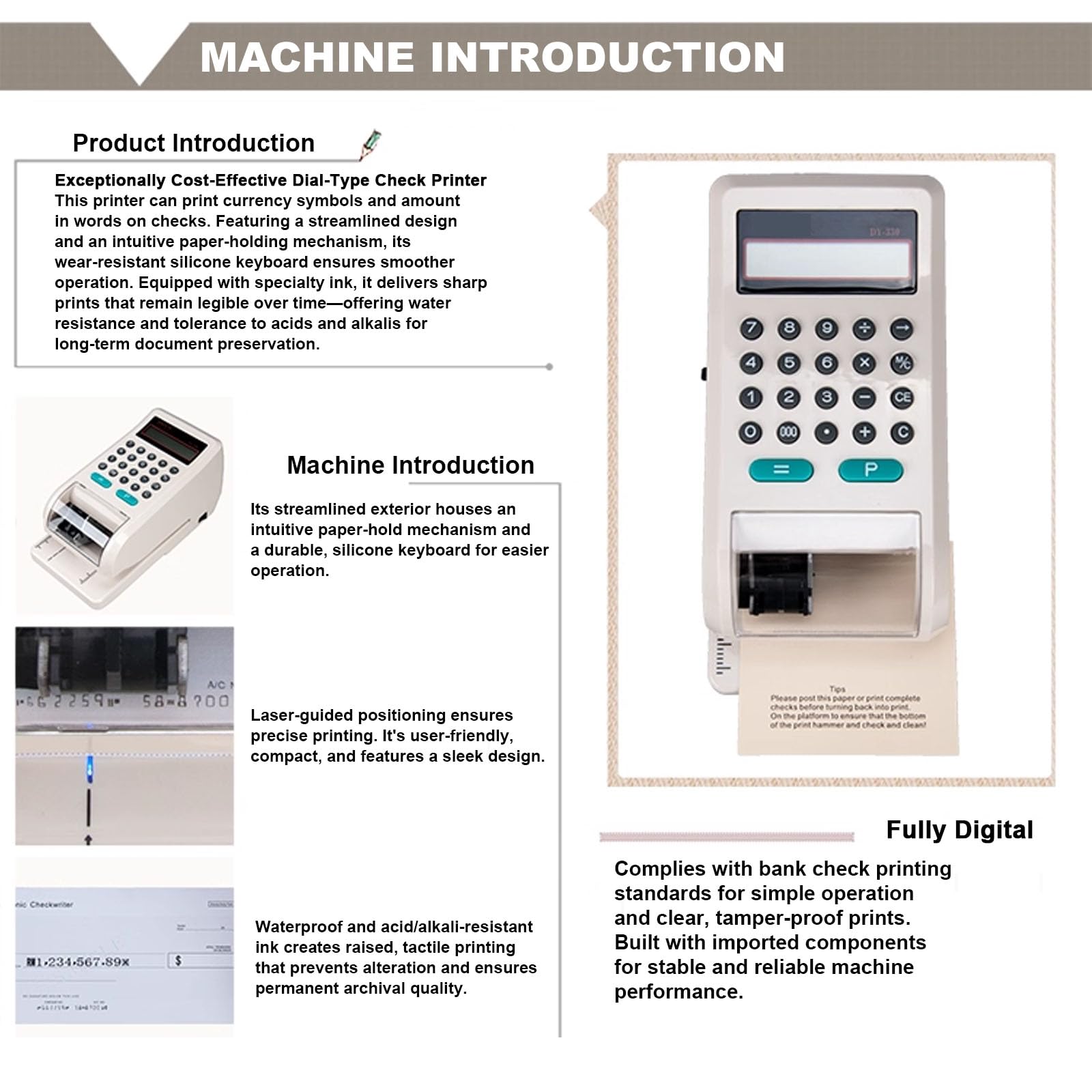 Calcolatrice con Display LCD a 16 Cifre e Stampante, Calcolatrice con Scontrino, Conversione di Valuta, Stampa a Getto d'Inchiostro Rapida, Calcolatrice da Tavolo per Ufficio, Lavori Contabili