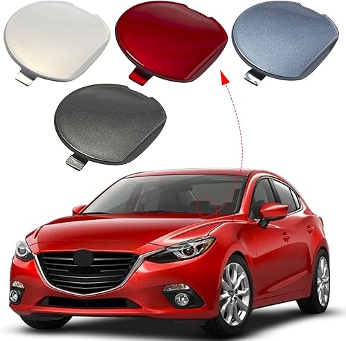 Cubierta de gancho de remolque de parachoques delantero para Mazda 3 Axela 2014-2016 BHN1-50-A11-BB BHN150A11BB (blanco, lado izquierdo del