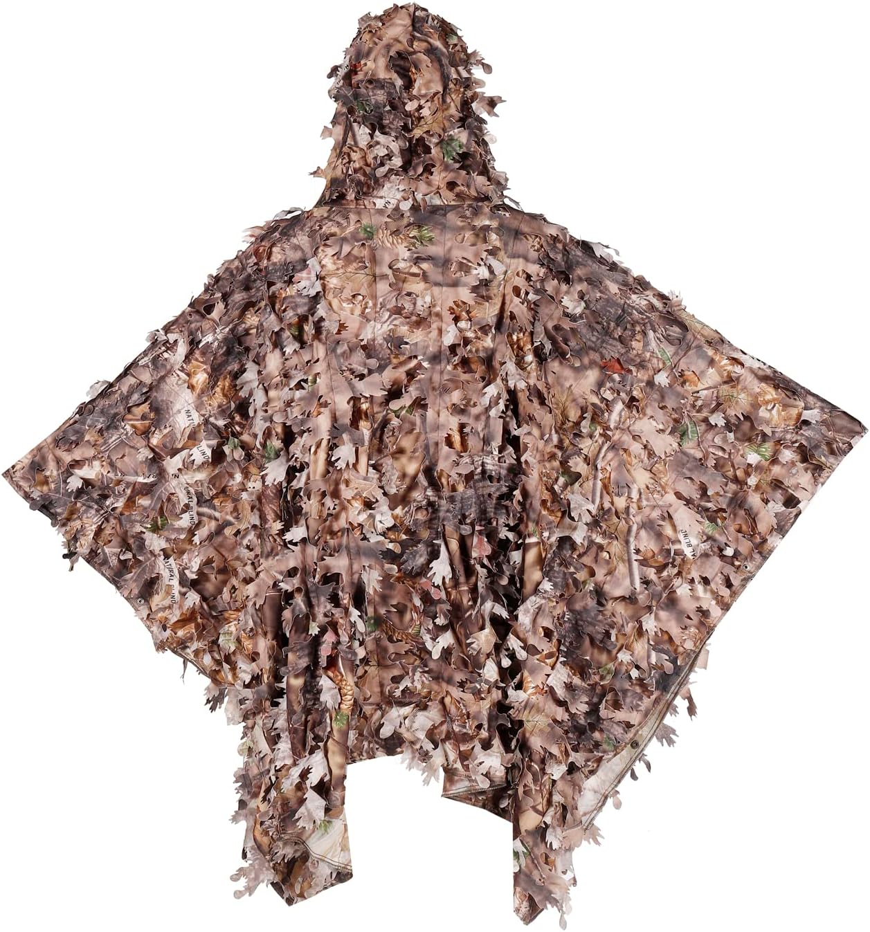AUSCAMOTEK 3D Leafy Poncho Ghillie Suit Camouflage Cloak Cape for Deer Turkey Hunting