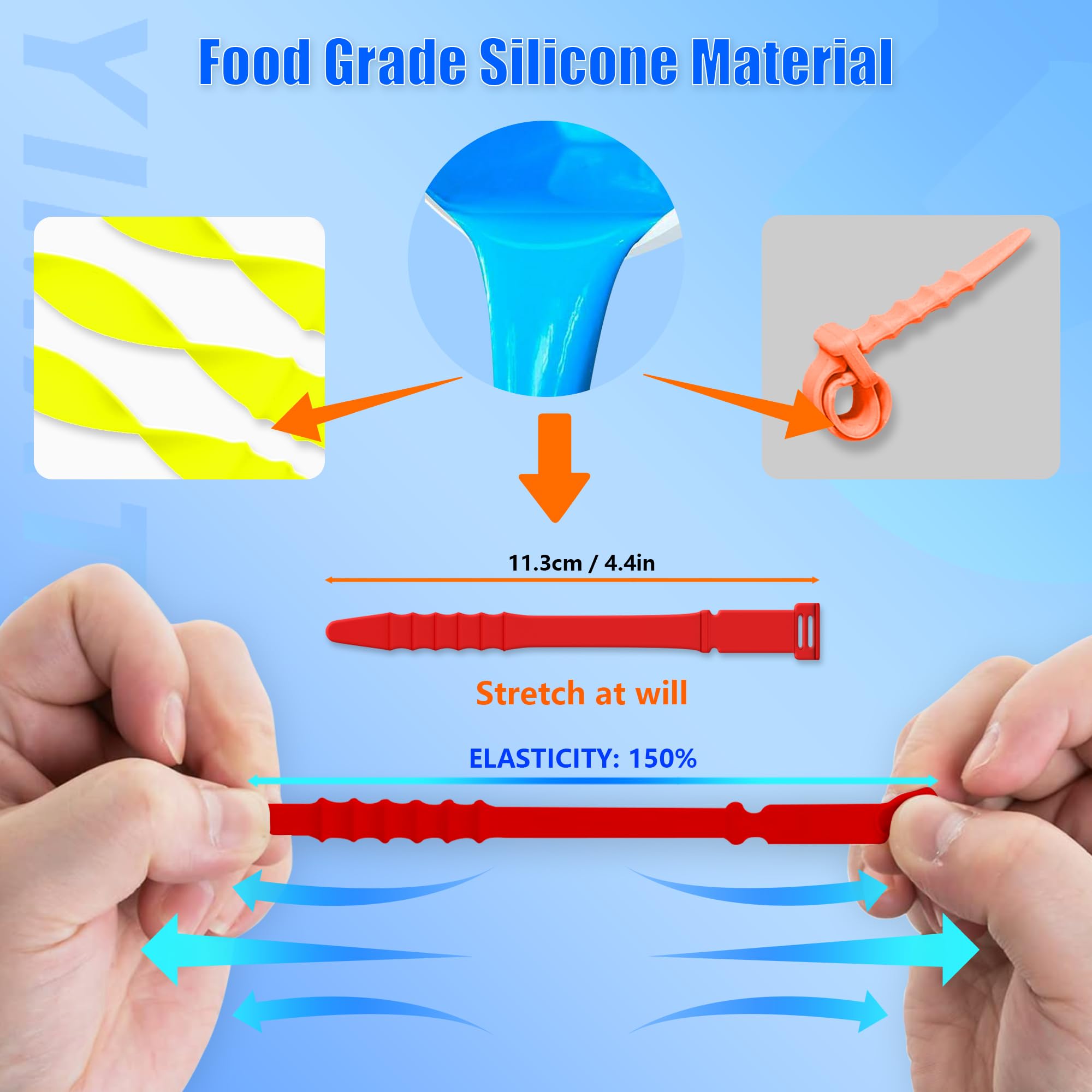Silicone Cable Ties 4.5inch Reusable Cable Ties - Image 3