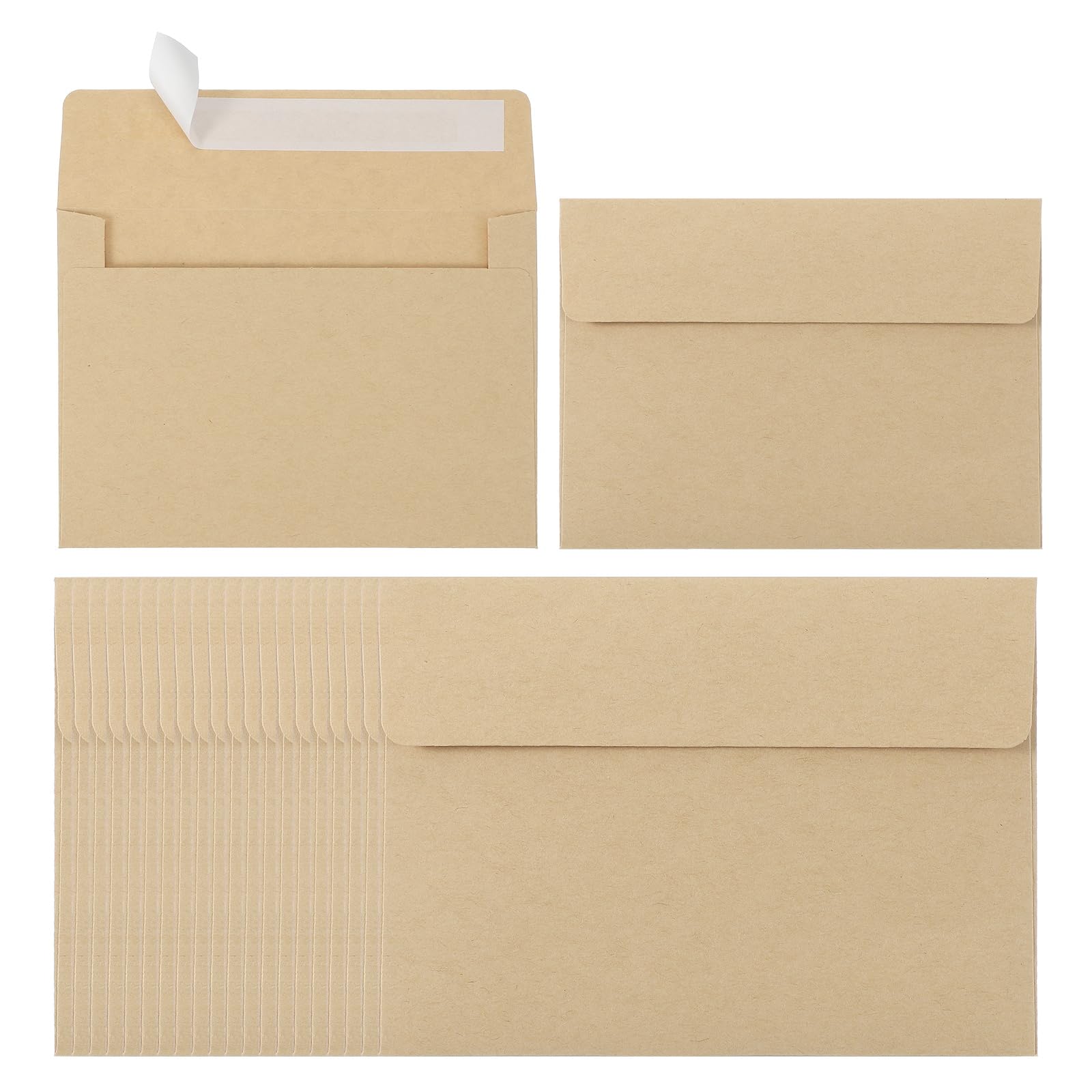 PATIKIL 24Pack A2 Envelopes, Self Seal Kraft Paper Invitation Envelopes for Postcard Wedding Greeting Cards Photos Announcement Mailing, 14.6 x 11.1cm Size — image 1