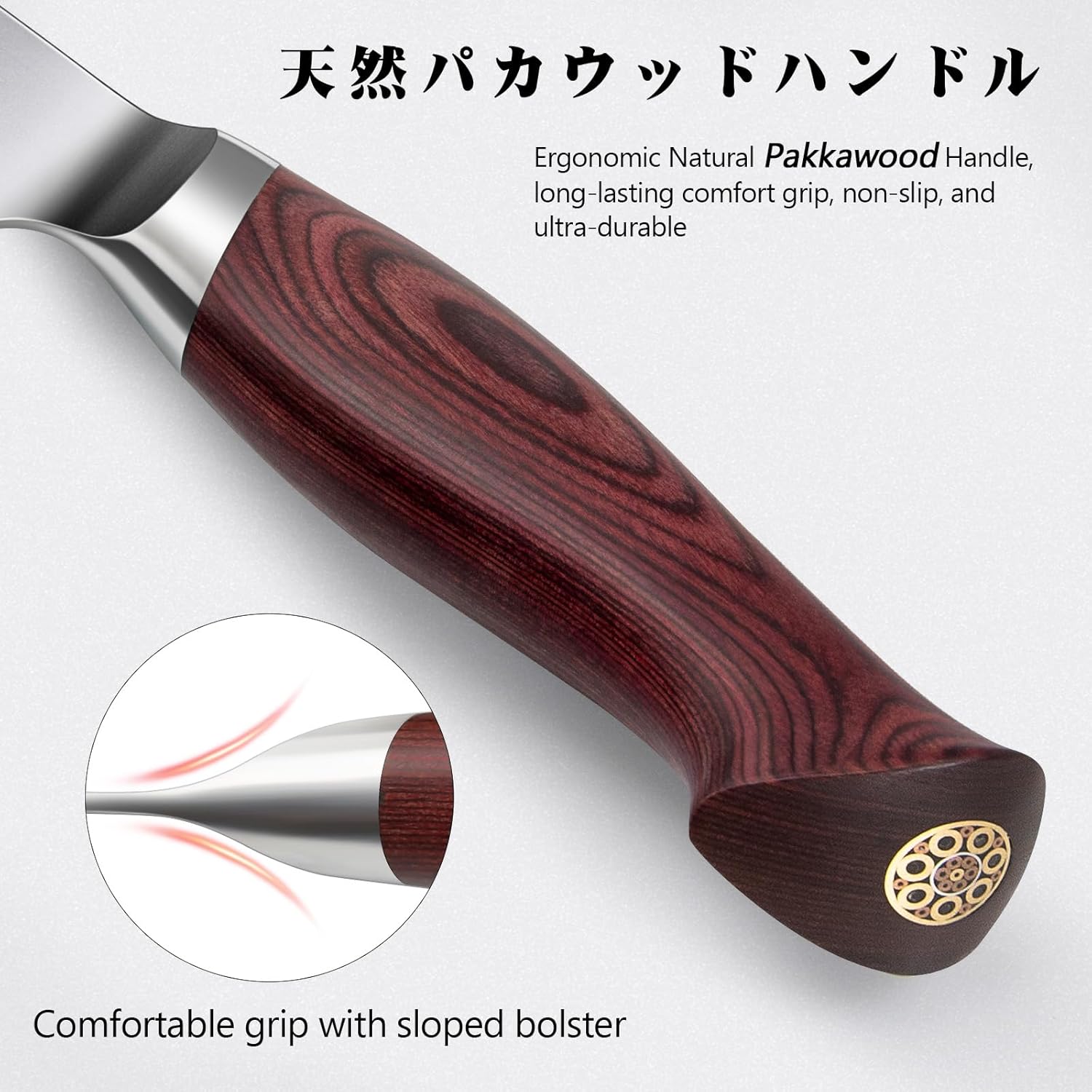 Japanese Knife Set 3 PCs, High Carbon 10Cr15Mov Stainless Steel Chef Knife Set, Ultra-Sharp Professional Kitchen Knives Set with Ergonomic Pakkawood Handle and Elegant Gift Box