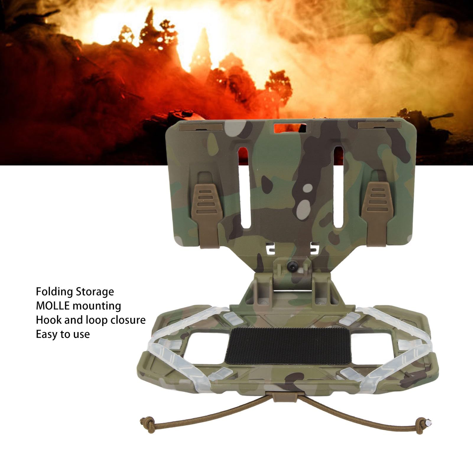 Fockety Klappbarer Handy-Ständer, Taktischer Weste-Telefonhalter, Adaptive Installation, Universelles Brust-Handy-Board, Plattenträger-Navigationsboard für Outdoor-Trainingsspiele (CP)
