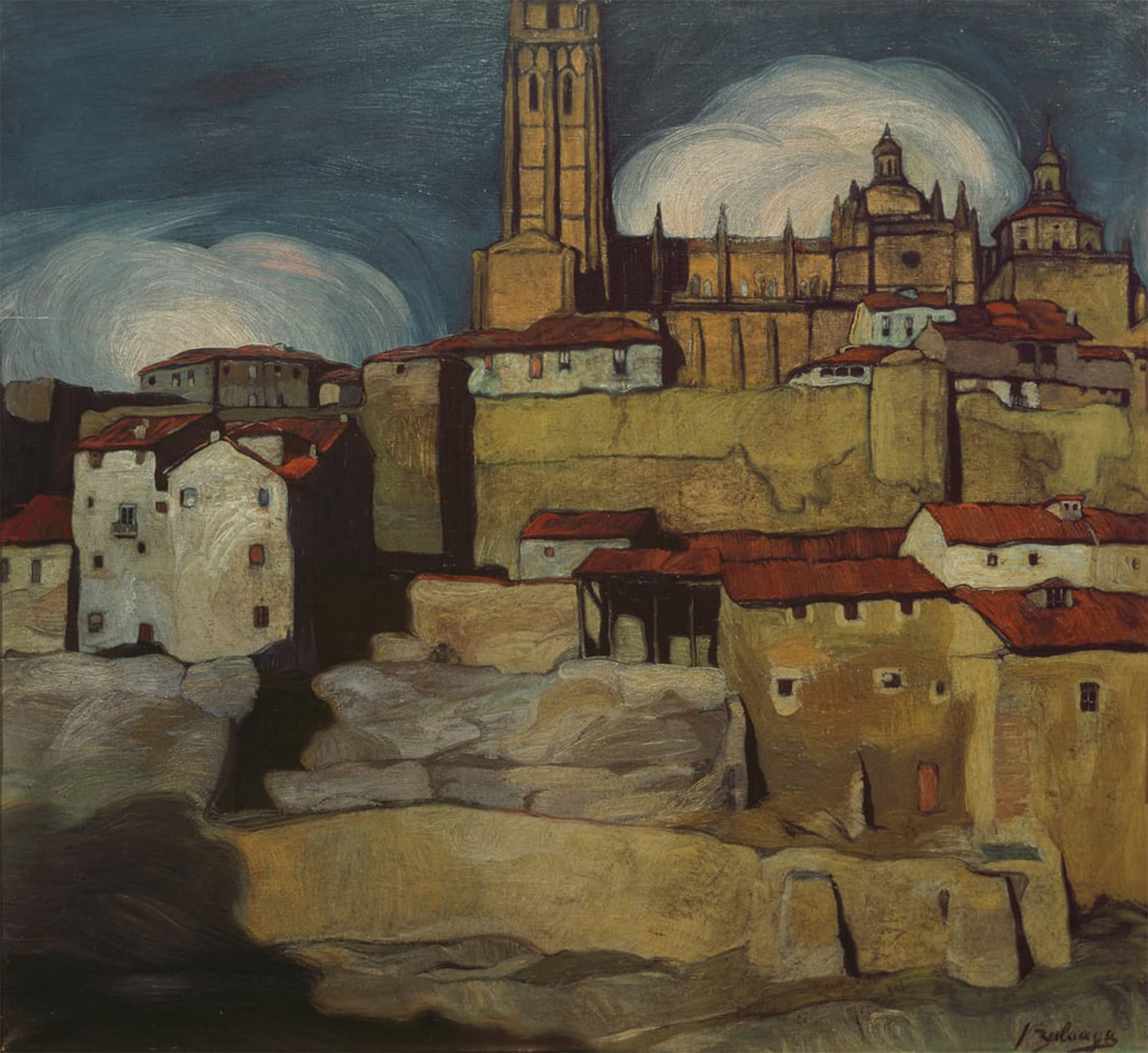 ARTXLXXBN Famous Painting Canvas Artwork Graffiti Print Segovia Cathedral by Ignacio Zuloaga Y Zabaleta Portrait Canvas Image for Home Decor 60x90cm