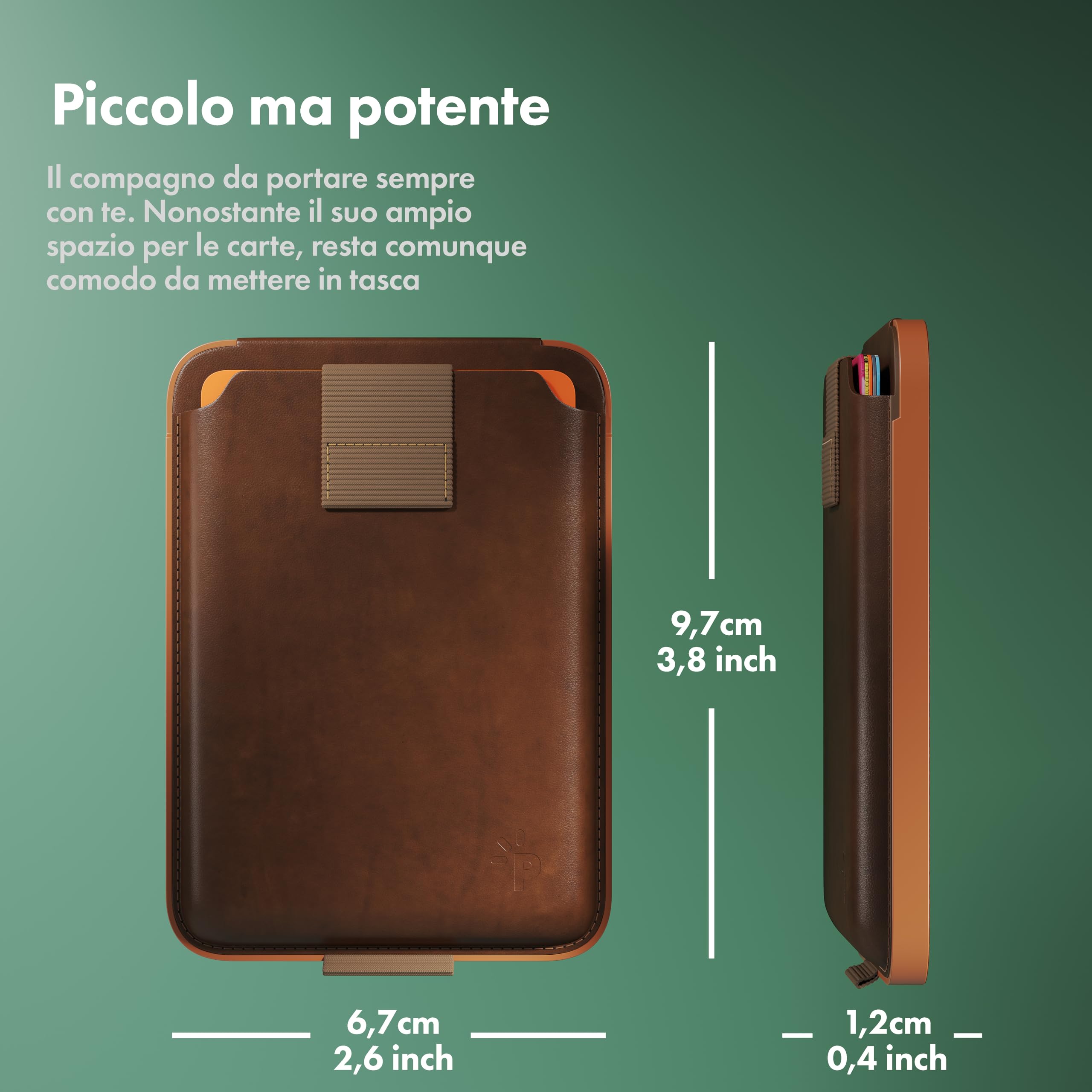 Portafoglio Compatibile con Magsafe 6 Carte con Stand, Portacarte Marrone Scuro