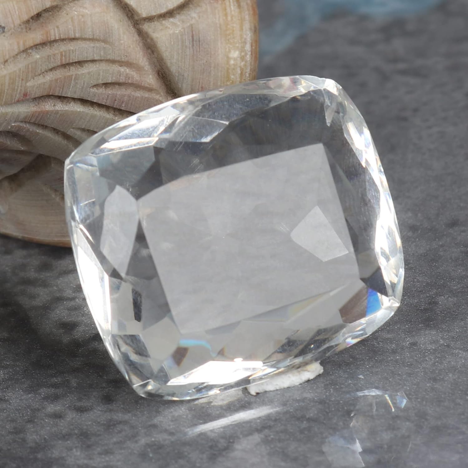 GEMHUB White Topaz Cushion Cut Loose Gemstone