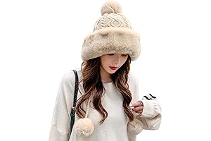 *Furry* *Pompom* Knit Russian Ushanka Hat for Women: *Warmth and Style, for Winter Days*