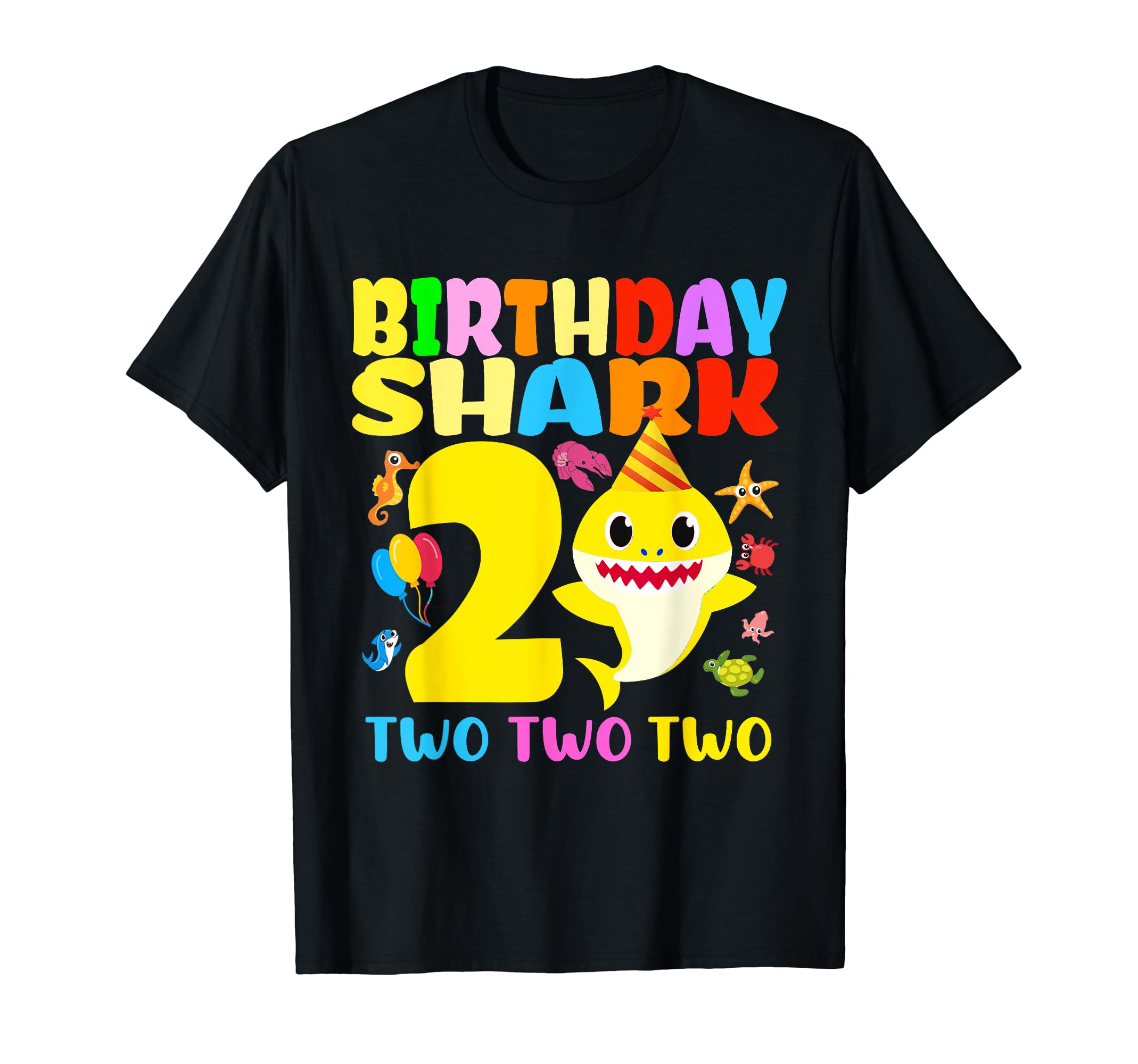 Shark Birthday2 Years Old 2nd Birthday Matching Family T-Shirt