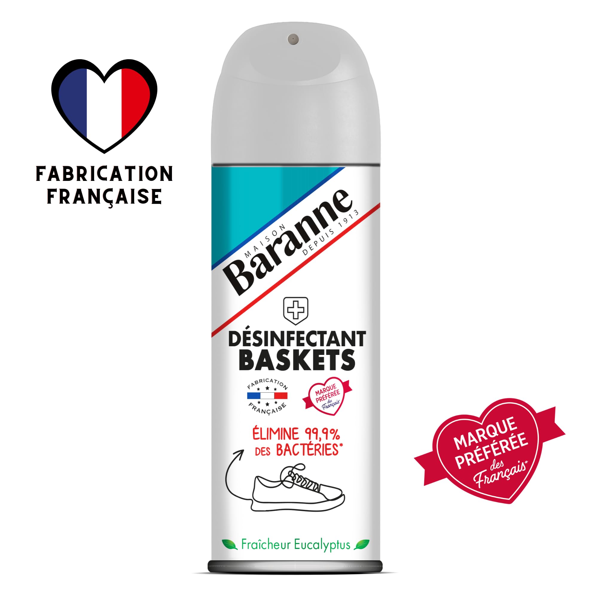 Le spray désinfectant Baranne, une solution pratique pour l'hygiène et la fraîcheur de vos chaussures.