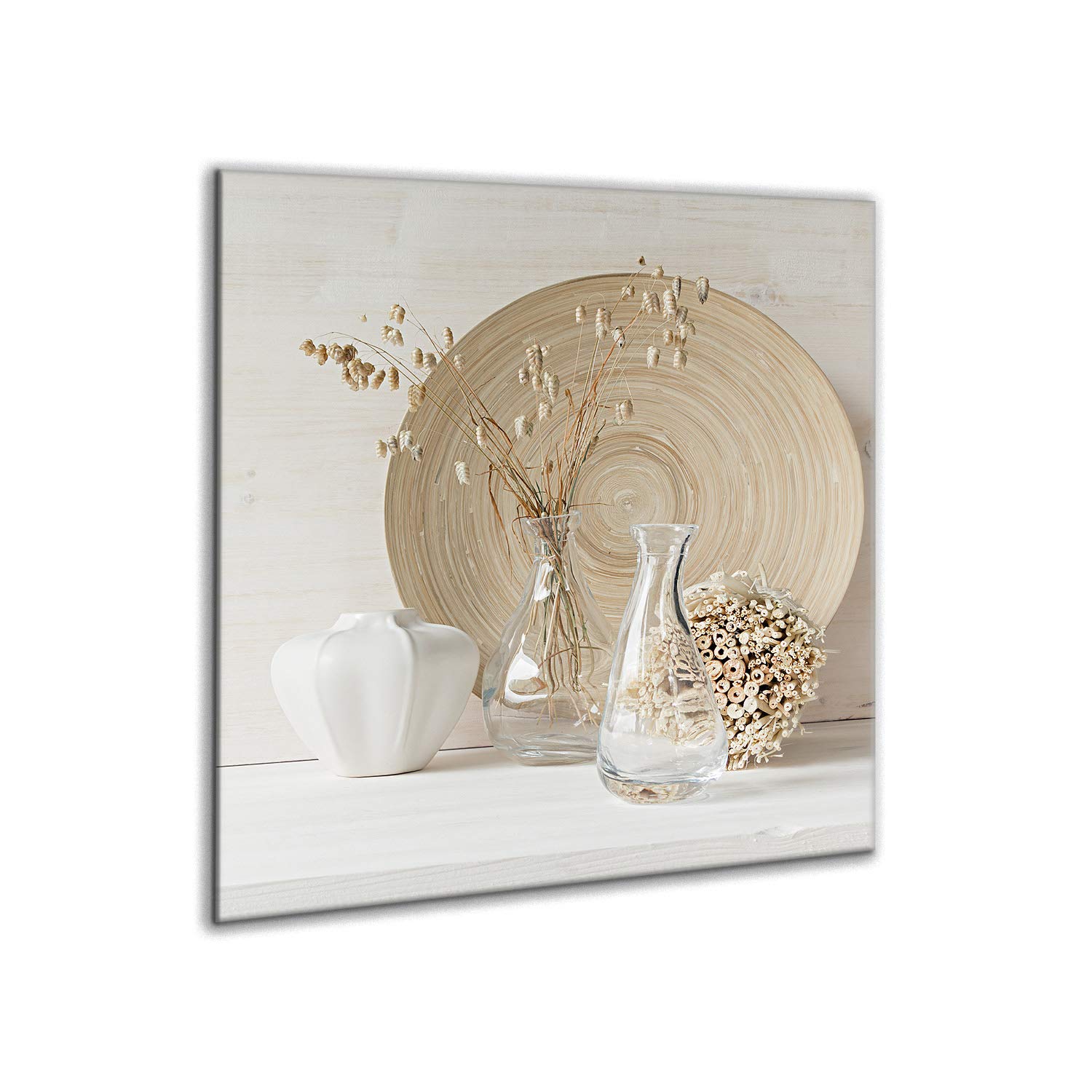 Crédence en verre trempé de 60 x 65 cm avec bande de fixation autocollante | Protection contre les éclaboussures de mur de cuisine | Protection de carrelage | Numéro de design 6065085