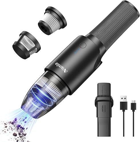 Nismile Aspiradora de mano inalámbrica, 18000 Pa de succión de alta potencia, mini aspiradora recargable portátil, aspiradora de mano ligera y