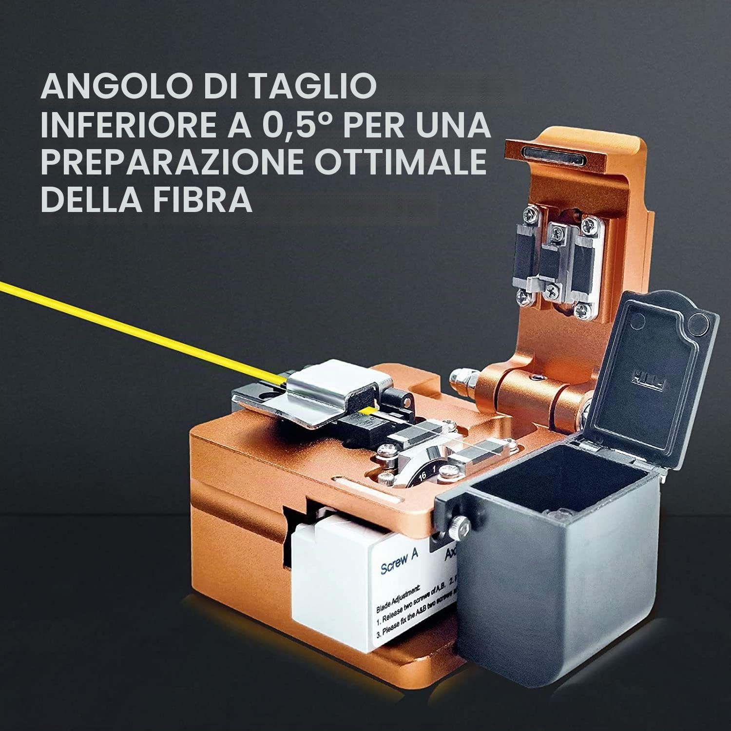 Signal fire Mannaia per fibra ottica, taglierina per fibra ottica ad alta precisione con 16 punti di taglio e 48000 fessure