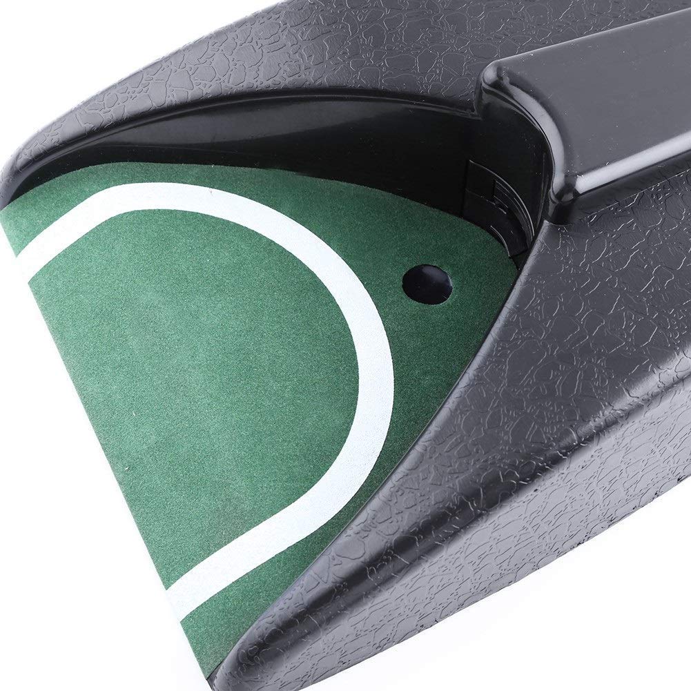 Hobby Tech Tapis d'entrainement de Golf avec cibles au Sol, Putting pour Bureau ou extérieur 300 x 50cm + Accessoire Retour de balles de Golf Automatique, Module pour Entrainement Putting