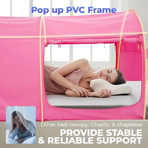 Miniatura 4 de Alvantor Tienda de campaña con dosel para cama, tiendas de campaña de ensueño, espacio de privacidad, tamaño individual, tiendas de campaña para