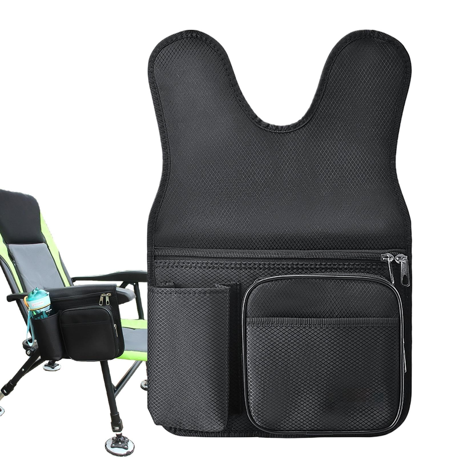 Bolsa organizadora de silla negra con almacenamiento impermeable para acampada exterior
