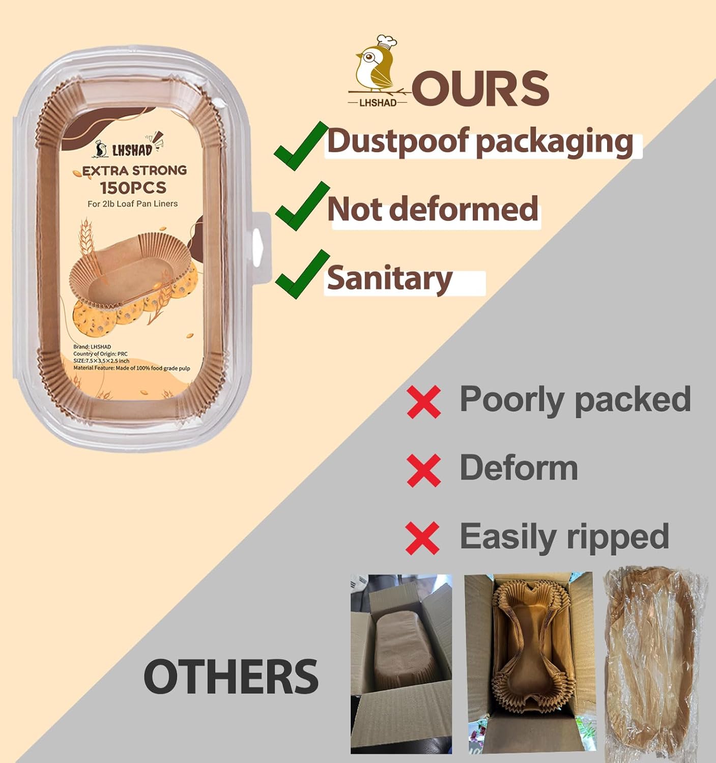 Loaf Pan Liners, Loaf Pan Liners for Baking Bread 9x5, Bread Pan Parchment Liners, 150pcs Bread Pan Liners for Baking - Image 2