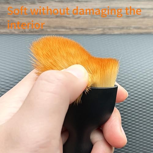 Miniatura 4 de Cepillo de limpieza de coche, herramienta de limpieza de interiores, colector de polvo y detallador, diseño curvado para una limpieza eficiente,
