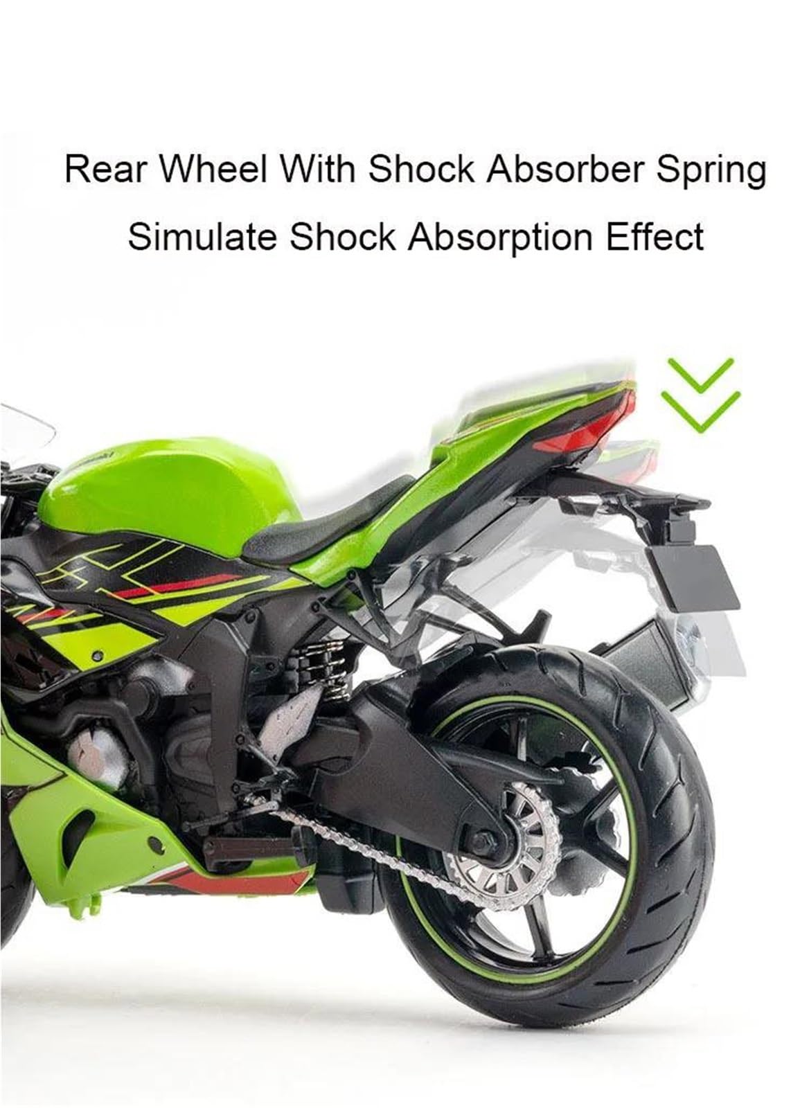 Modelo a escala de moto Moto De Juguete En Miniatura Metal Fundido A Presión A Escala 1/12, Regalo Colección Para Kawasaki Para NINJA ZX-6R(Vert)