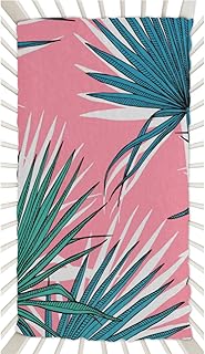 Colorful Banana Leaves Crib Sheets for Boys, Girls Machine Washable Soft Cozy Microfiber Fitted Crib Sheet for Standard Crib and Toddler Mattresses Boys Girls 28x52 Inch