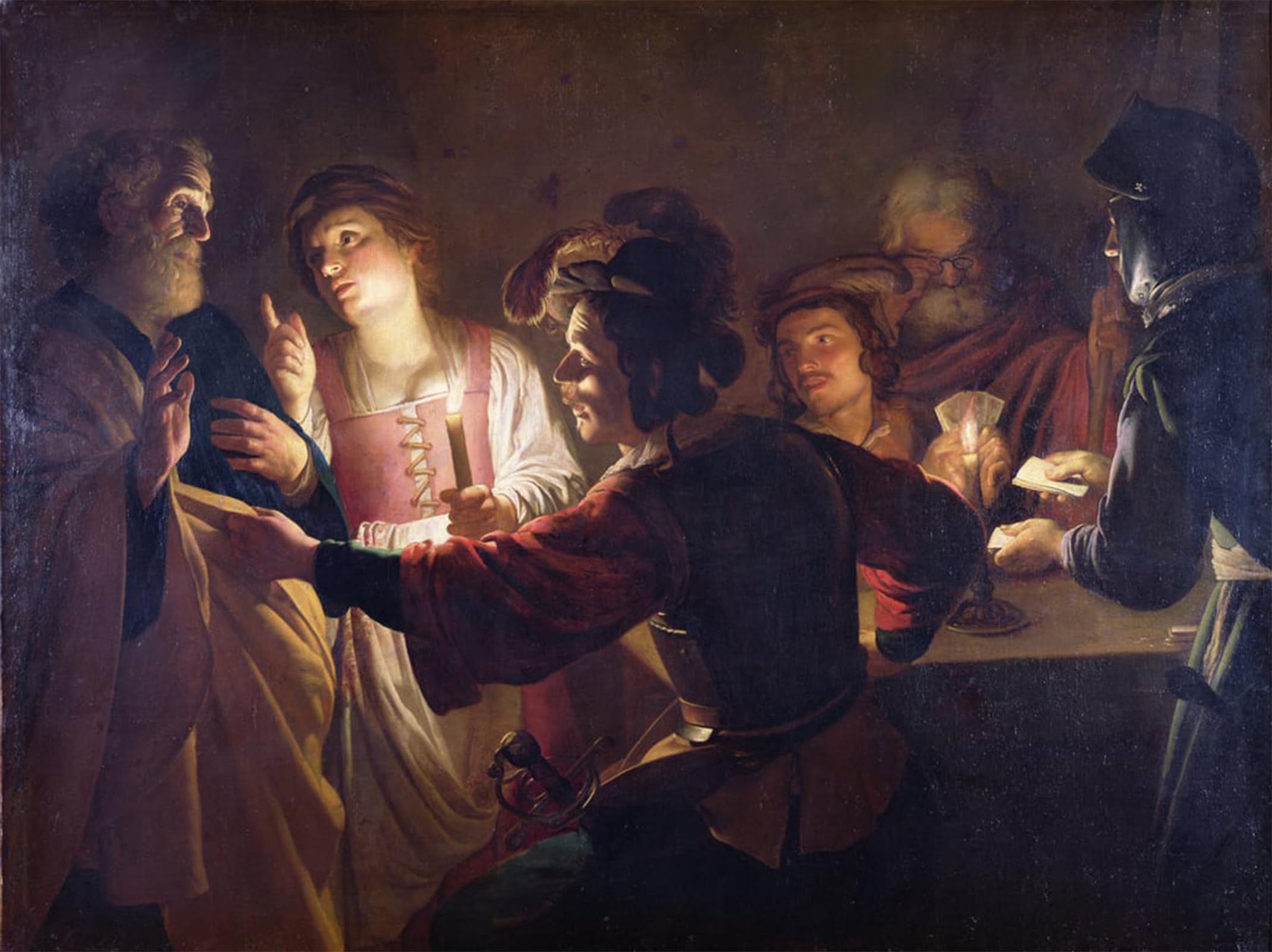 POSTERIIk Famous Print Pop Art Wall Art Graffiti the Denial of St Peter by Gerrit Van Honthorst Art Prints for Home Decor 60x90cm
