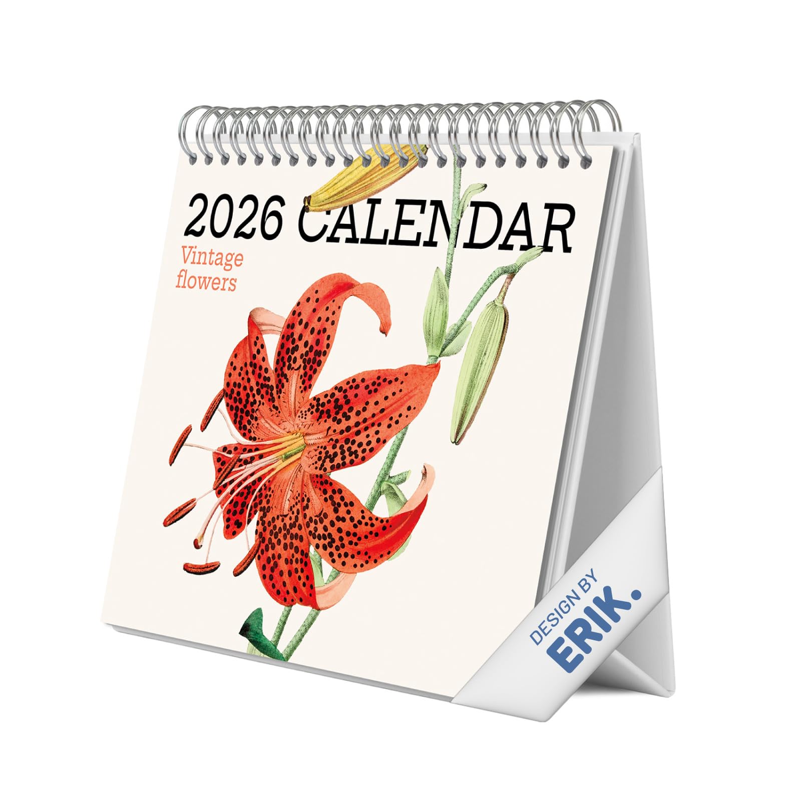Grupo Erik Desk Calendar 2026 - Vintage Flowers Calendar 2026 Month To View | Monthly Desk Planner, Desktop Gifts Under 10 Pounds | Flowers Gifts For Friends