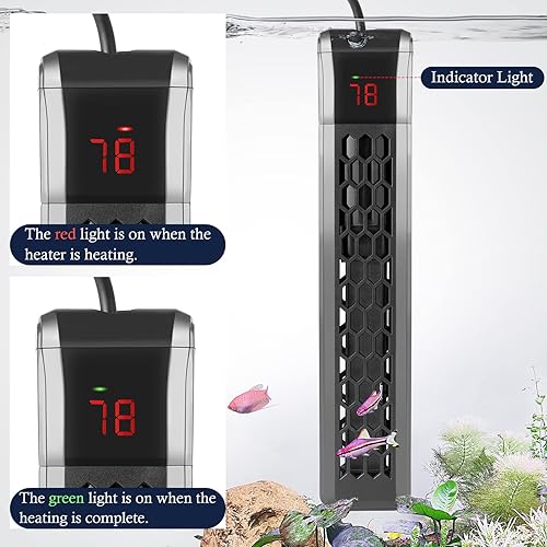 Miniatura 3 de FEDOUR Calentador de acuario PTC de 200 W300 W400 W, calentador de tanque de peces ajustable con controlador de temperatura externo, calentador de