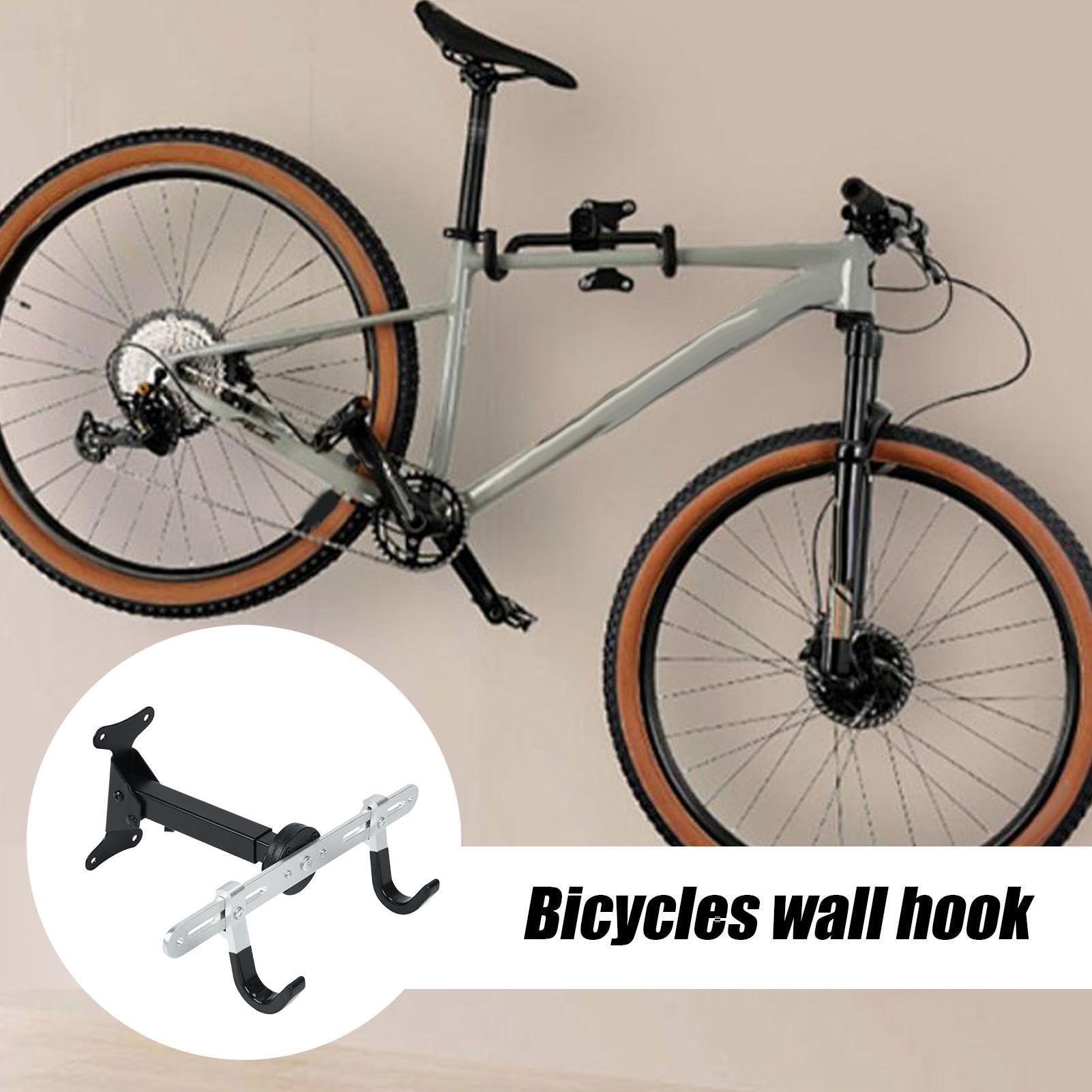 Support mural pour vélo réglable à double crochet