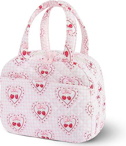 Miniatura 24 de Lonchera acolchada para mujeres, lonchera para niñas adolescentes, bonitas bolsas de almuerzo florales para el trabajo, escuela, oficina, picnic,