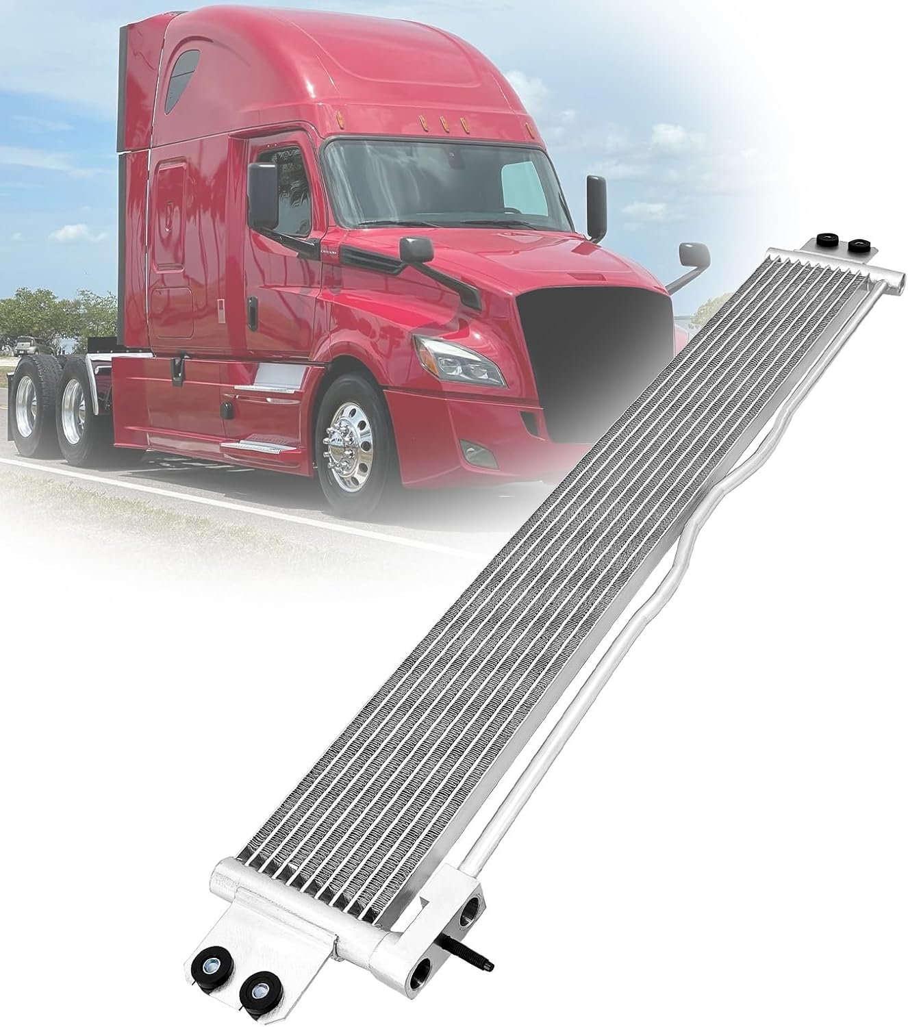 07-25222-000 Oil Cooler for DT12 Transmission Compatible with Freightliner Cascadia 2018-2026 with DD13 DD15 Engine
