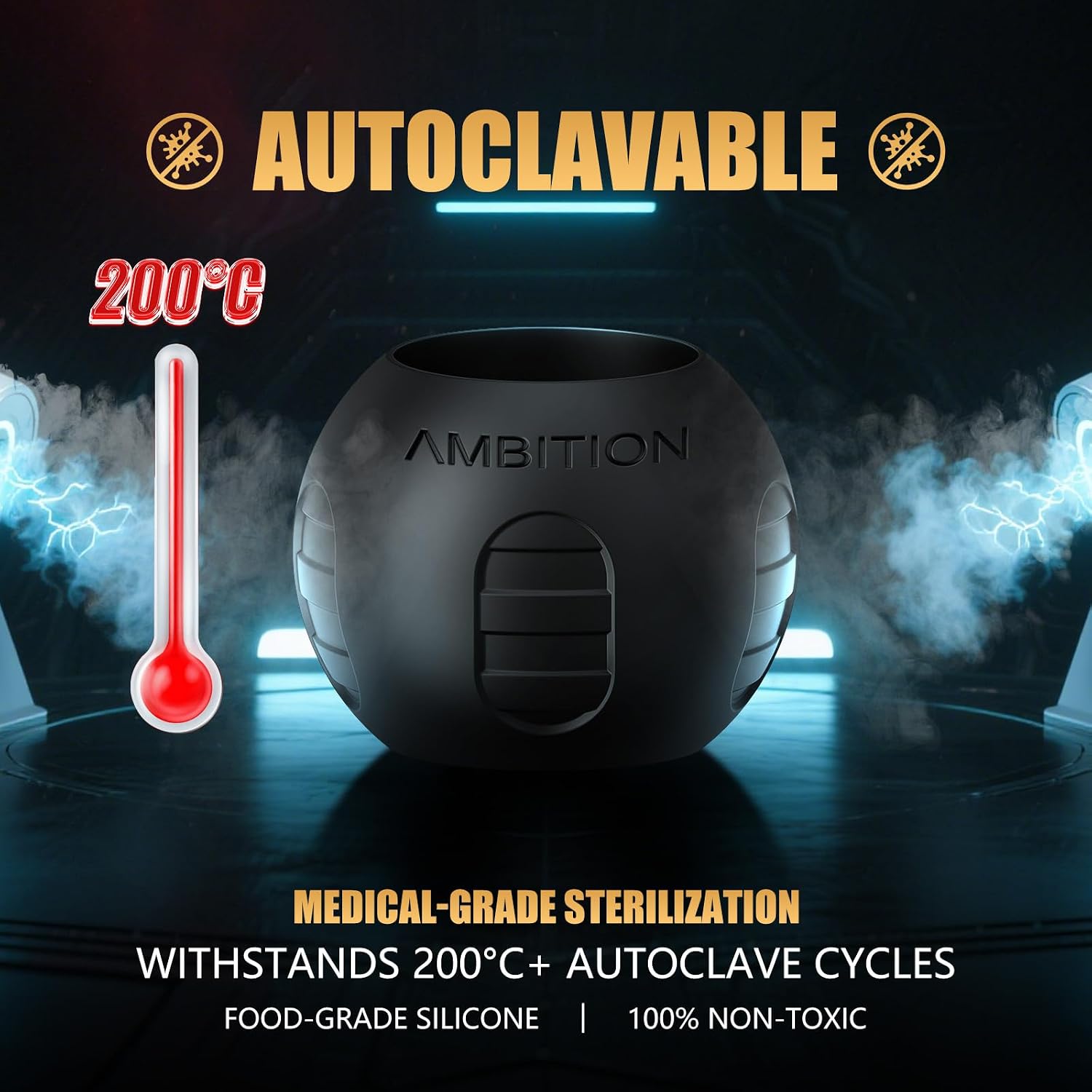 Ambition 54mm Tattoo Grip Cover, 3pcs Food Grade Silicone Tattoo Gun Wrap High Temperature Sterilizable Supply for 32mm-34mm Rotary Tattoo Pen Machine