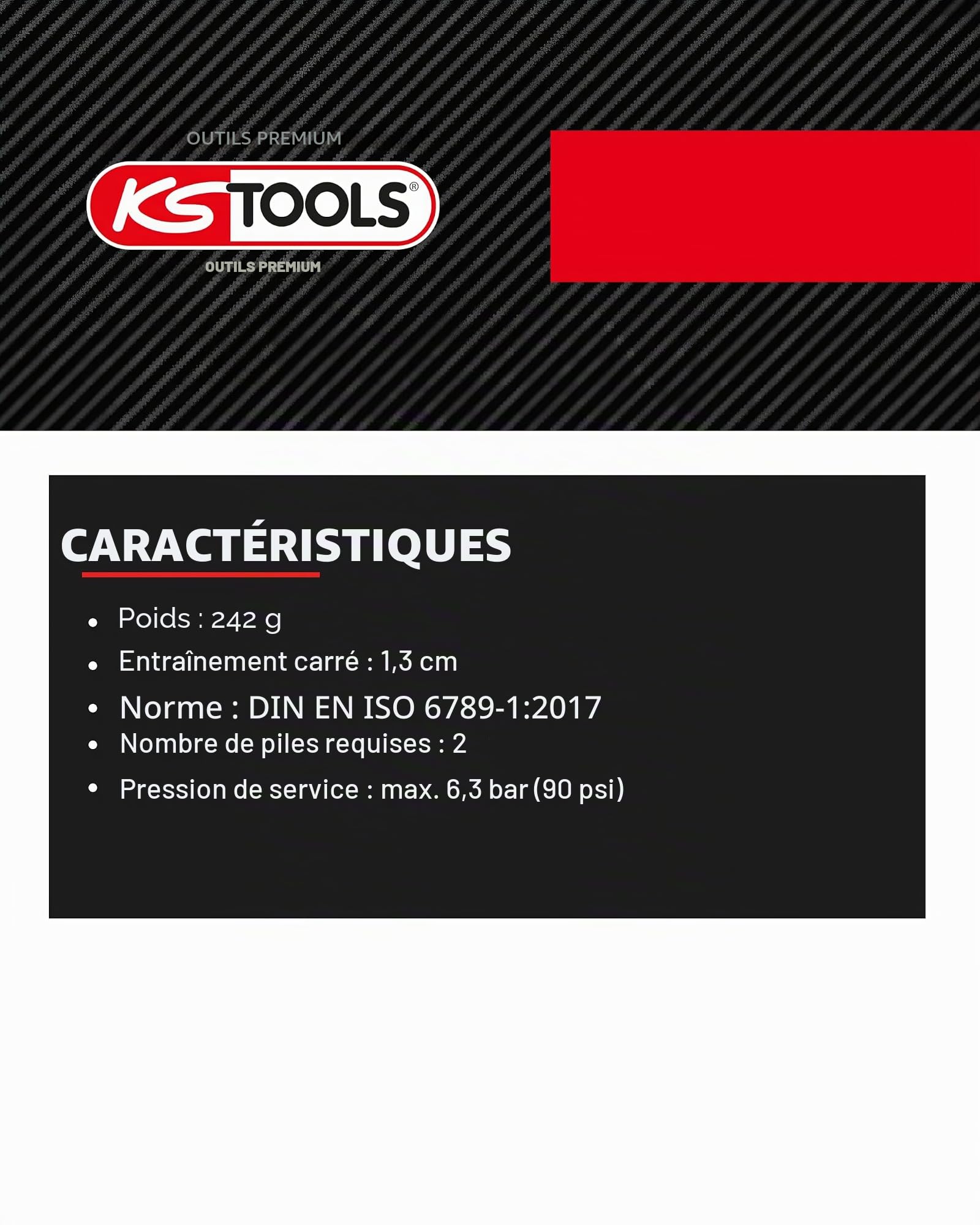 KS Tools 516.1193 Adaptateur couple/angle capacité 10-200 Nm