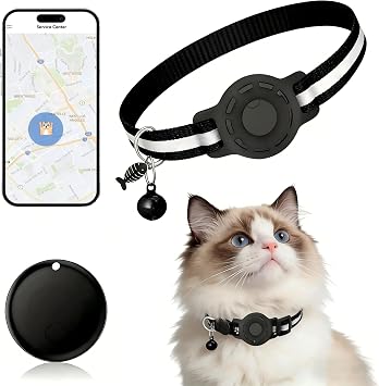 Pet Tracker,GPS Collar for Cats (iOS Only) Smart tag,Waterproof Compatible with Apple Find My,No Monthly Fee,Advanced Tracking Solution Smart Collar for Pet Safety Ideal Small Large Cats