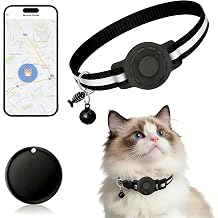 Pet Tracker,GPS Collar for Cats iOS Only Smart tag,Waterproof Compatible with Apple Find My,No Monthly Fee,Advanced Tracking Solution Smart Collar for Pet Safety Ideal Small Large Cats